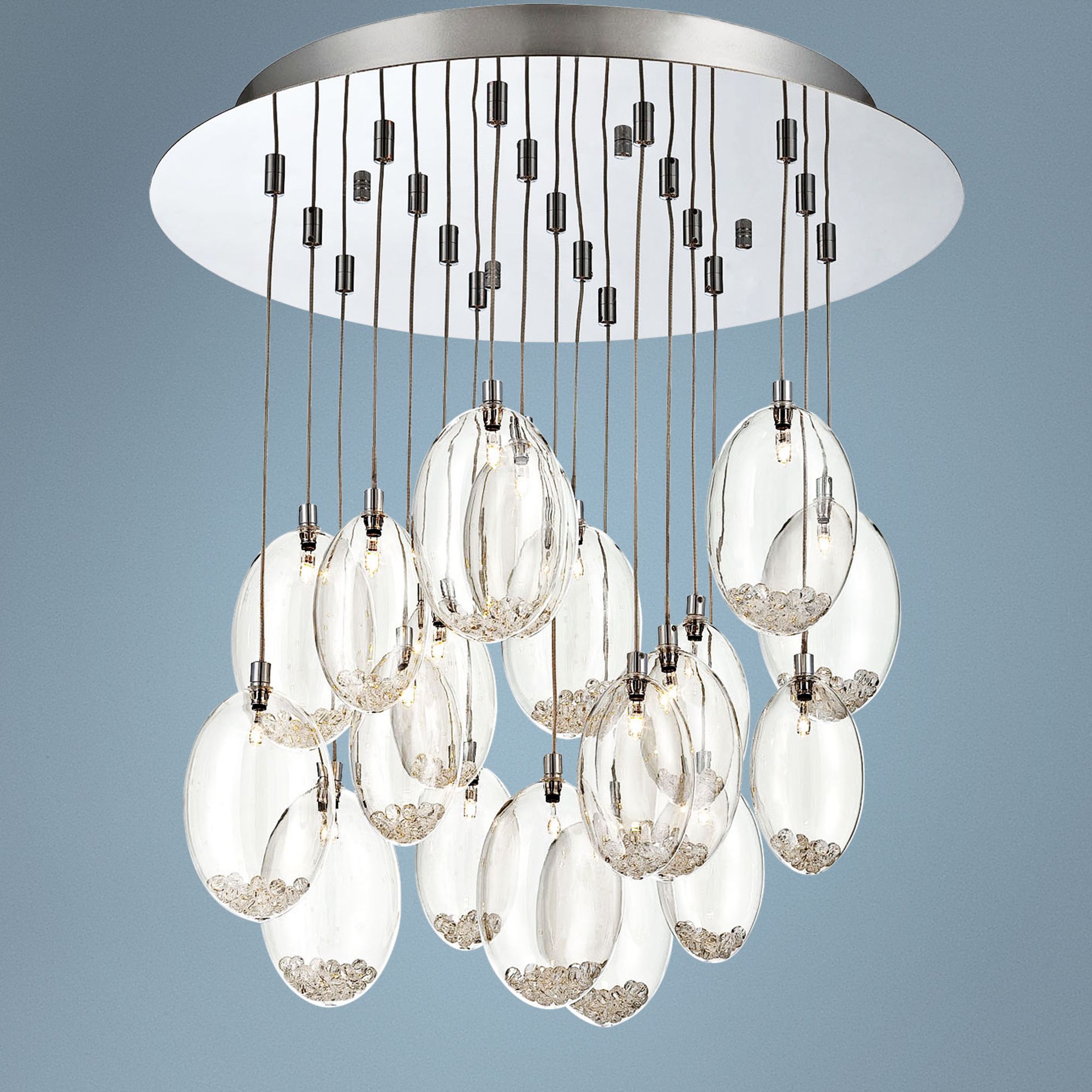 Eurofase Hezelton 19 1/2"W Chrome 19-Light Multi Pendant