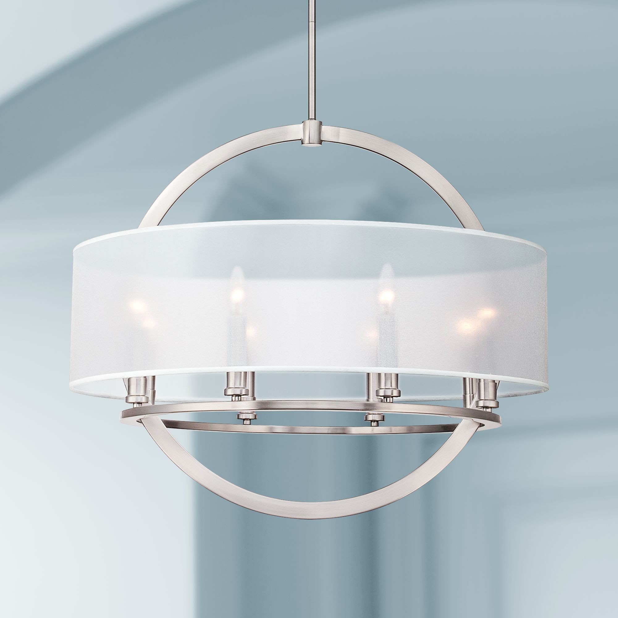 Quoizel Portland 28" Wide Brushed Nickel Pendant