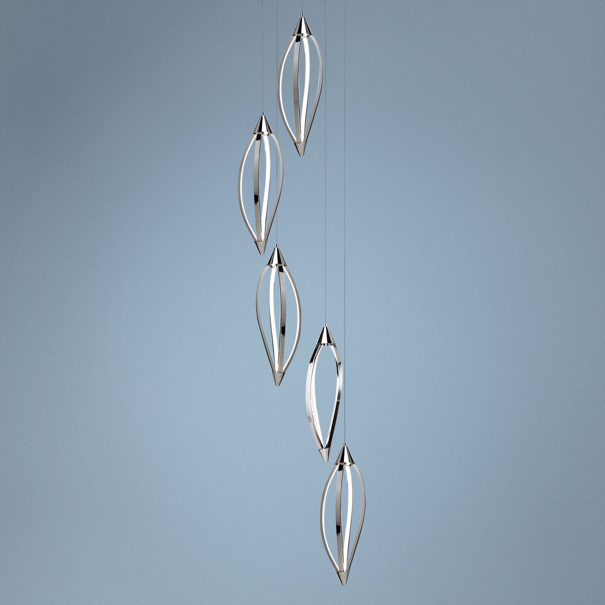 Elan Meridian 21 3/4" Wide Chrome Head Cluster Pendant