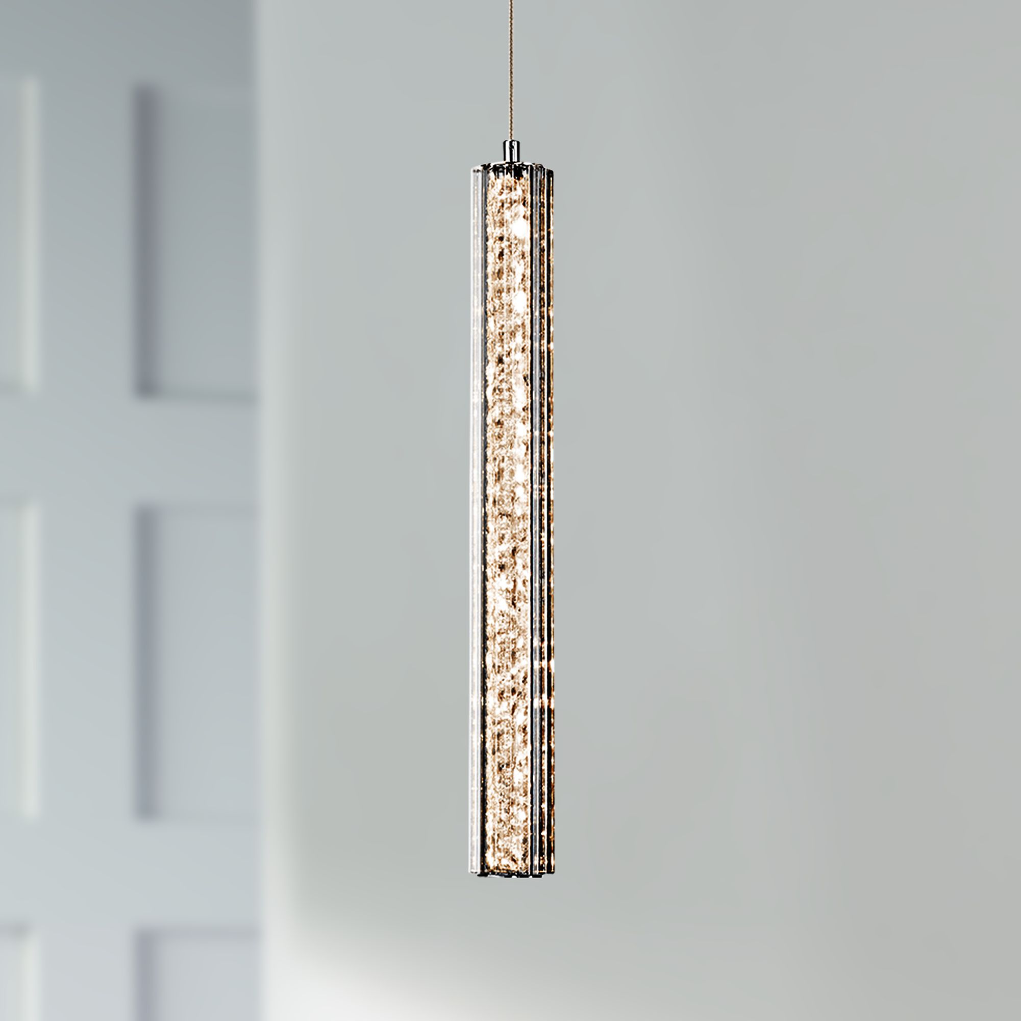 Elan Neruda 2 1/4" Wide Chrome Contemporary LED Mini Pendant