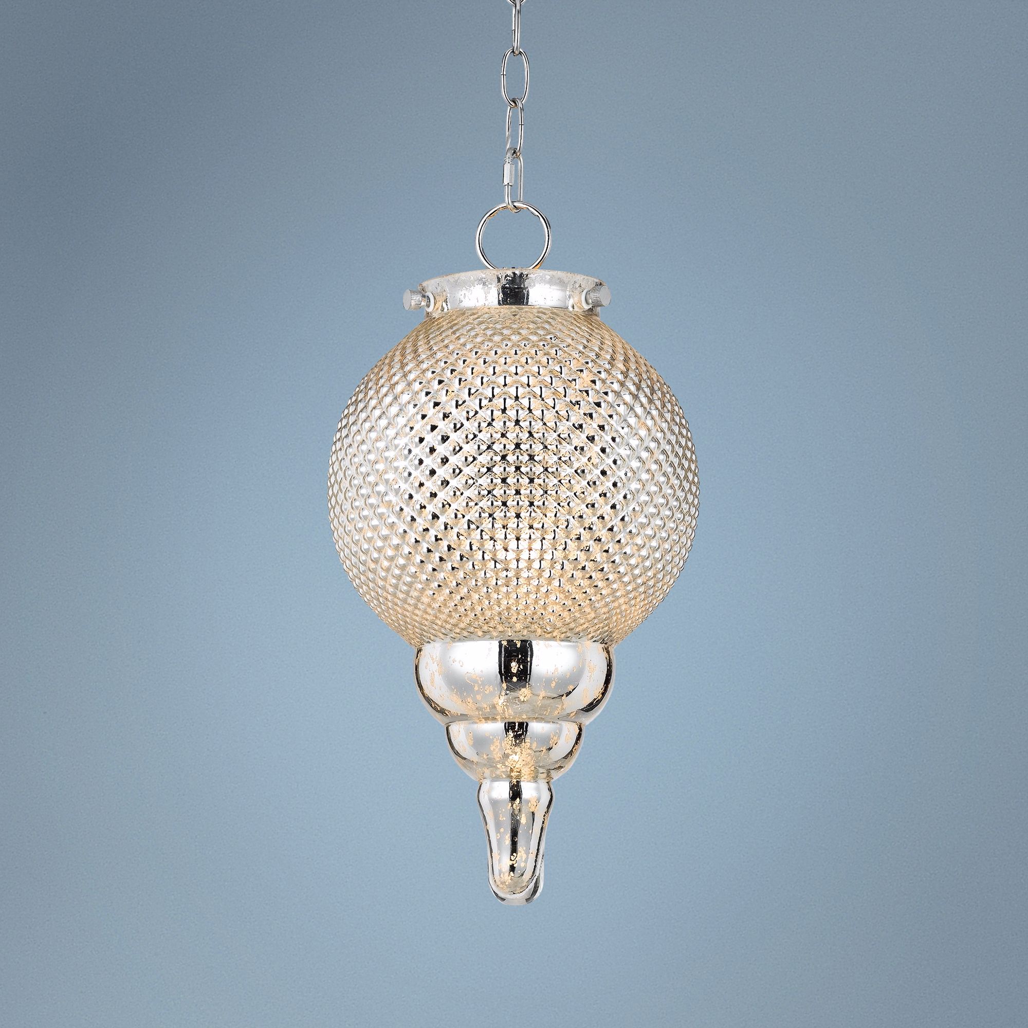 Teardrop 9" Wide Pattern Glass Globe Mini Pendant