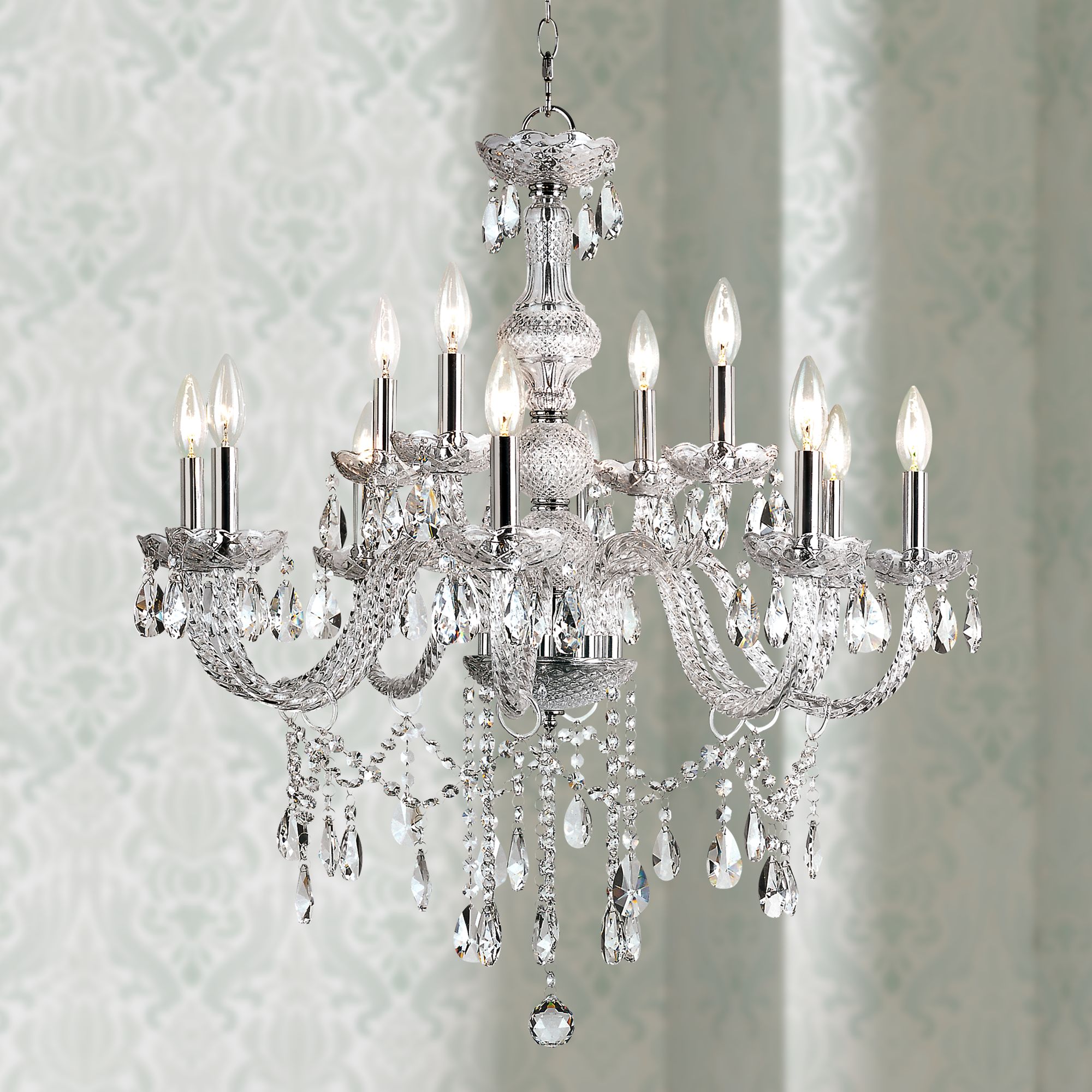 Brindisi 29" Wide Polished Chrome 12-Light Chandelier