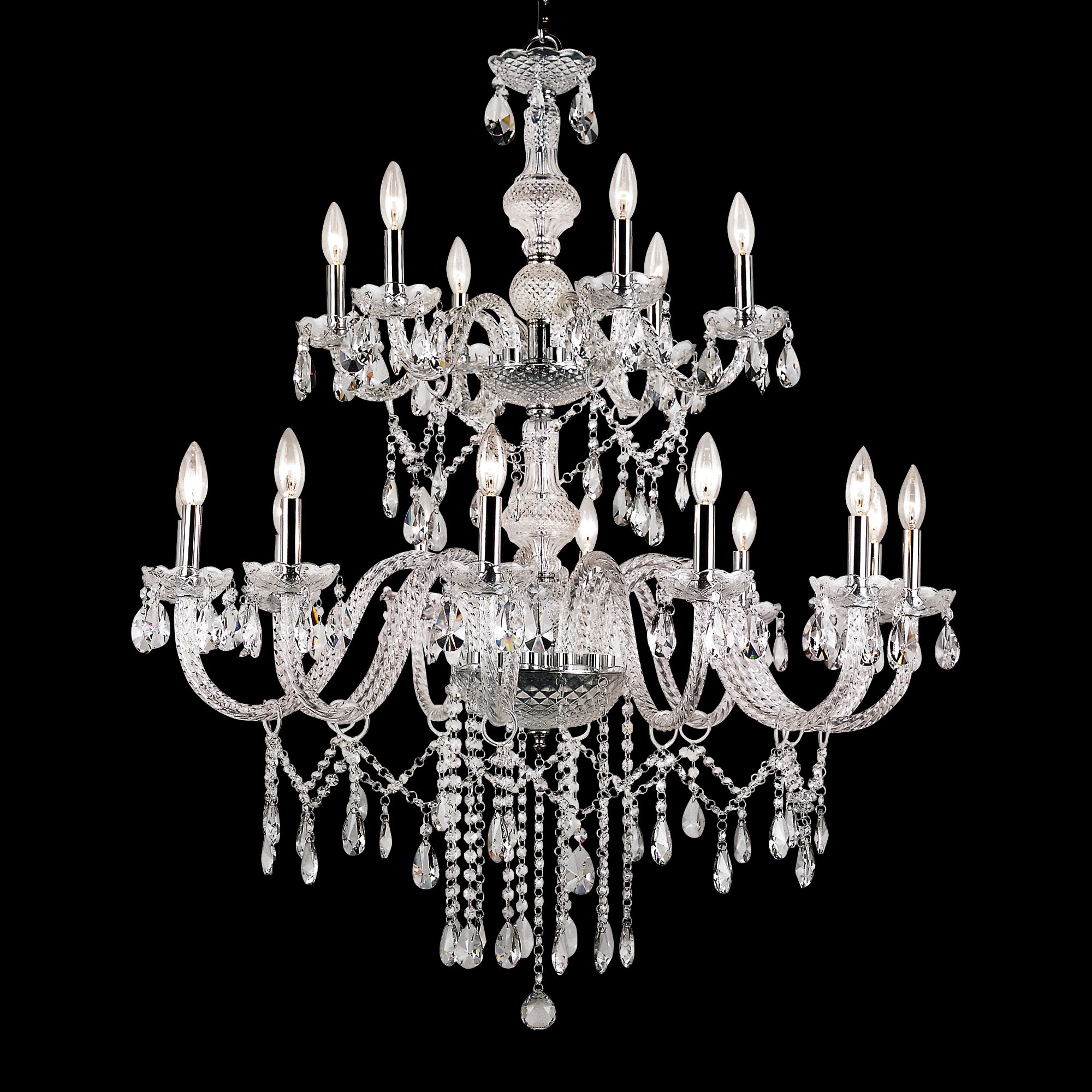 Brindisi 37" Wide Polished Chrome 18-Light Chandelier