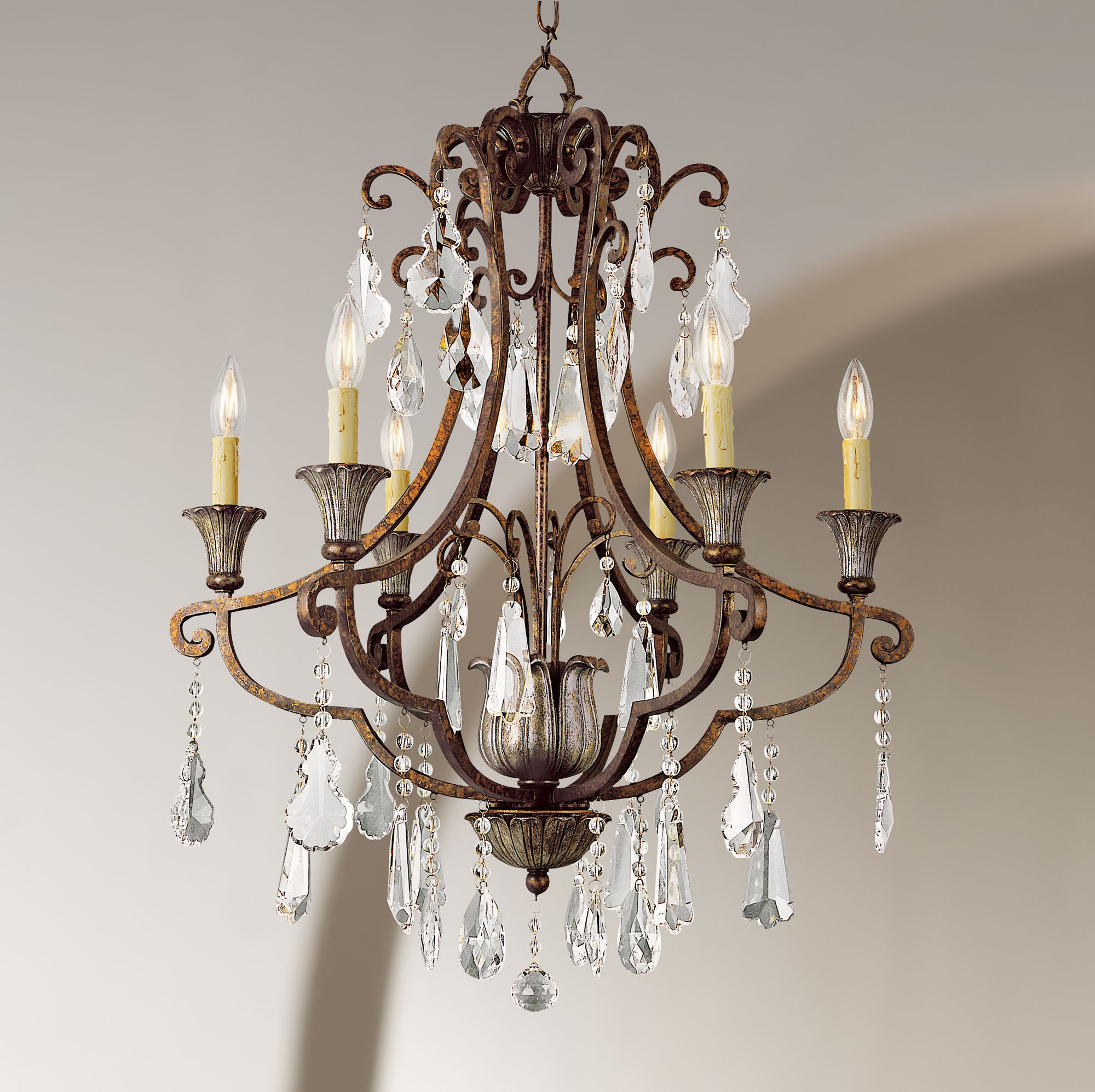 Charlevoix 25 1/2" Wide Antique Bronze 6-Light Chandelier