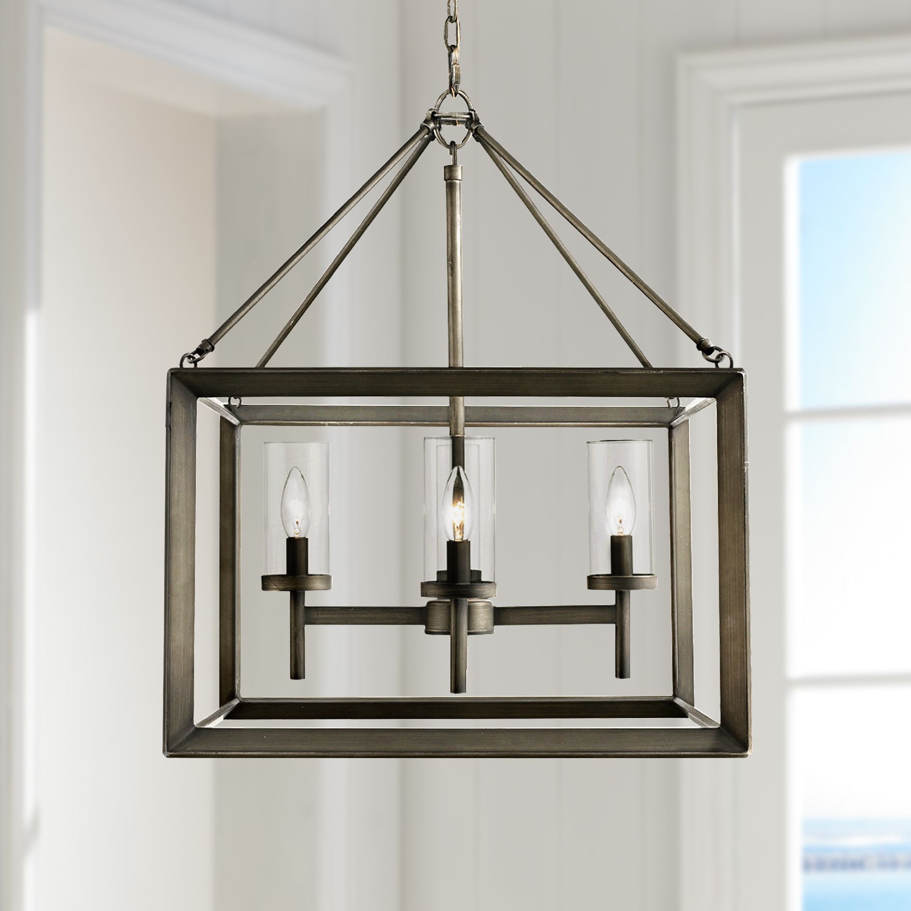 modern cage chandelier