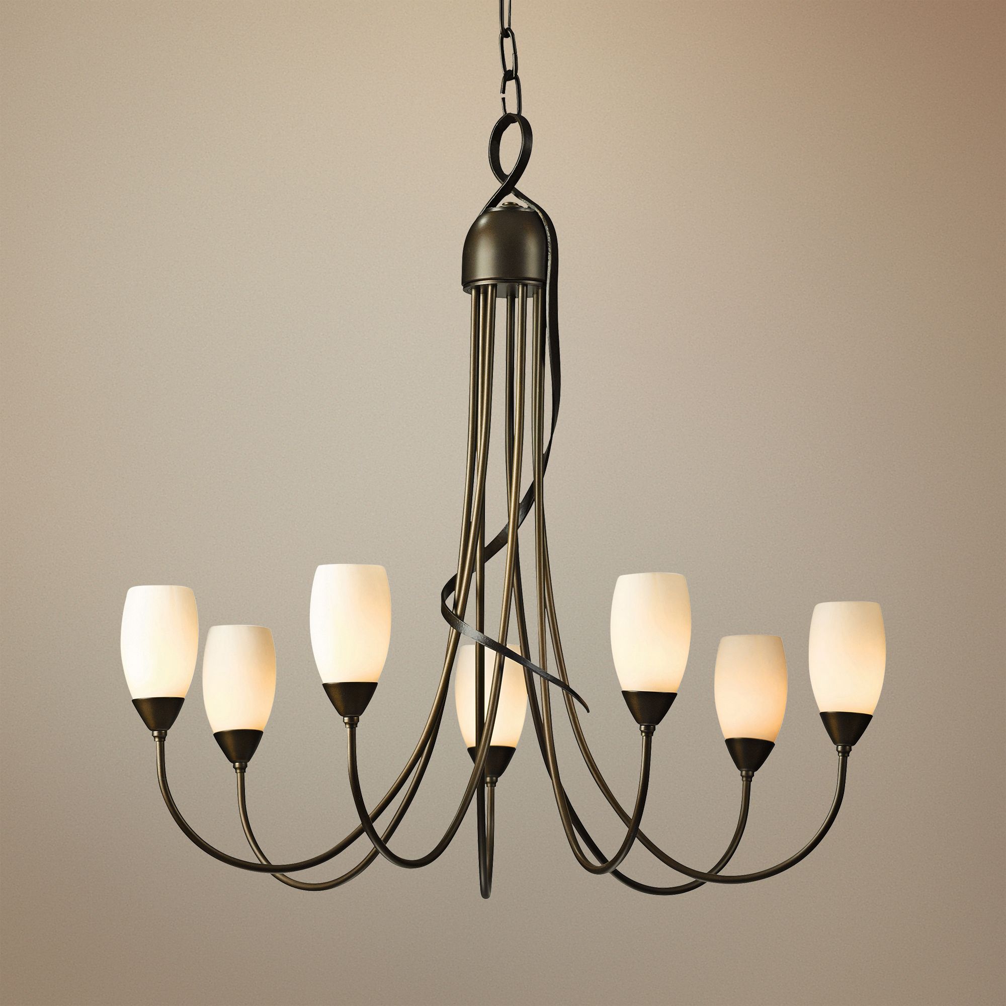 Hubbardton Forge Flora 25" Wide Bronze 7-Light Chandelier