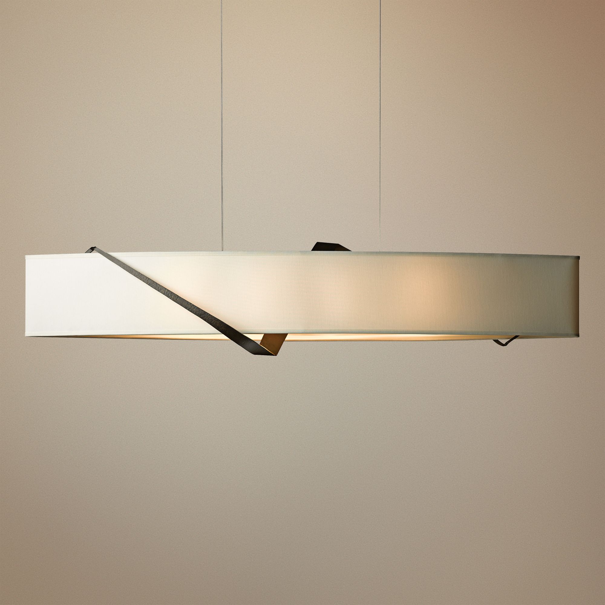 Hubbardton Forge Stream 42" Wide Bronze 4-Light Pendant