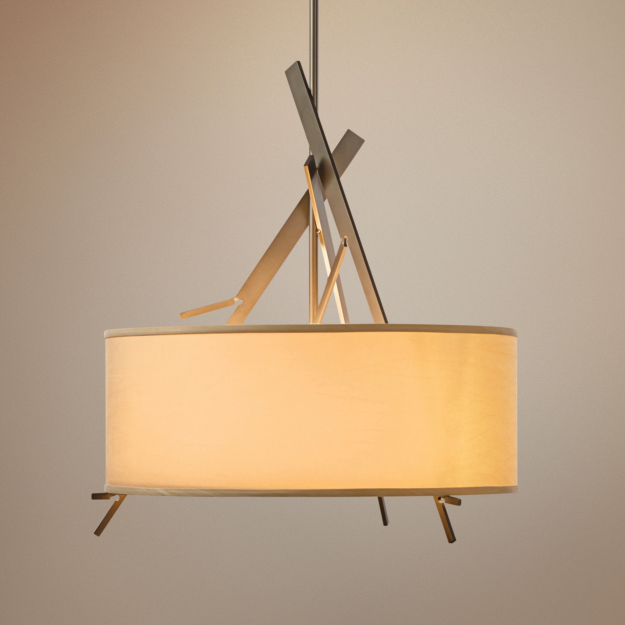 Hubbardton Forge Arbo 24" Wide Drum Shade Pendant Light