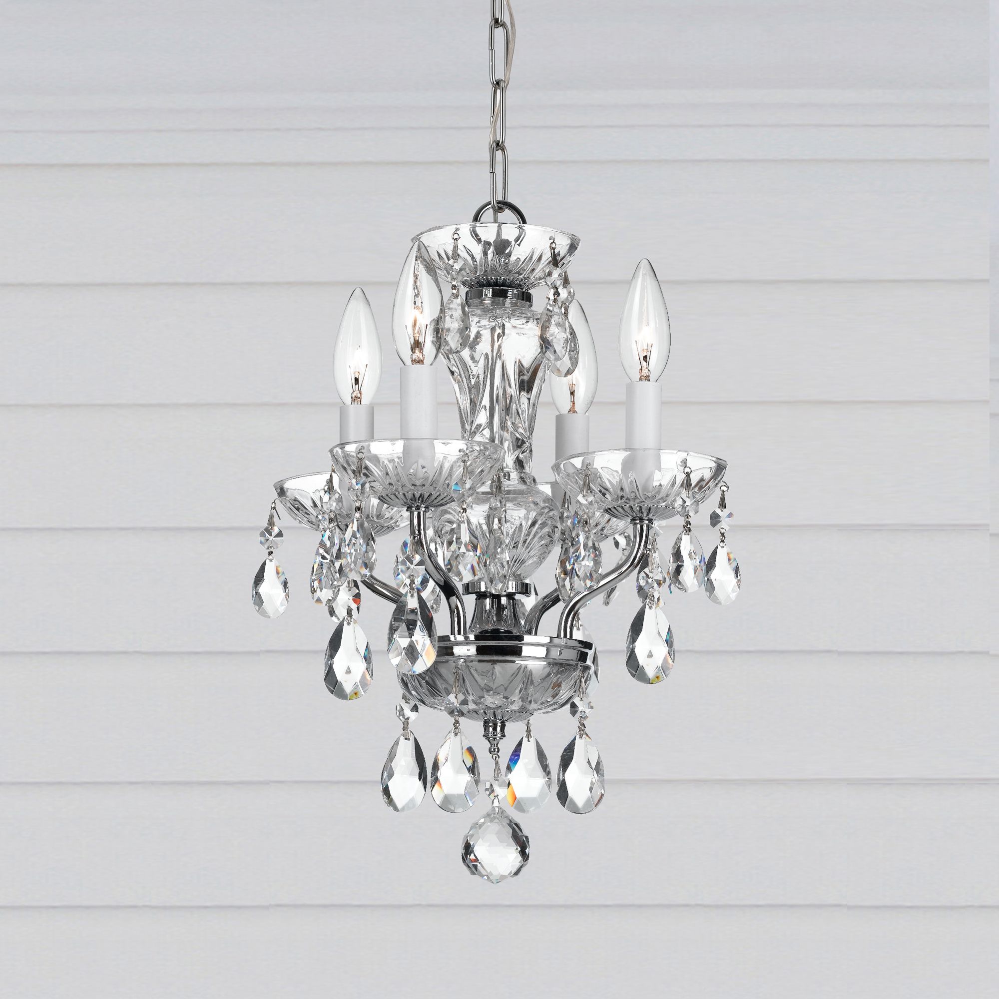 Crystorama Traditional Crystal 11"W Chrome Mini Chandelier