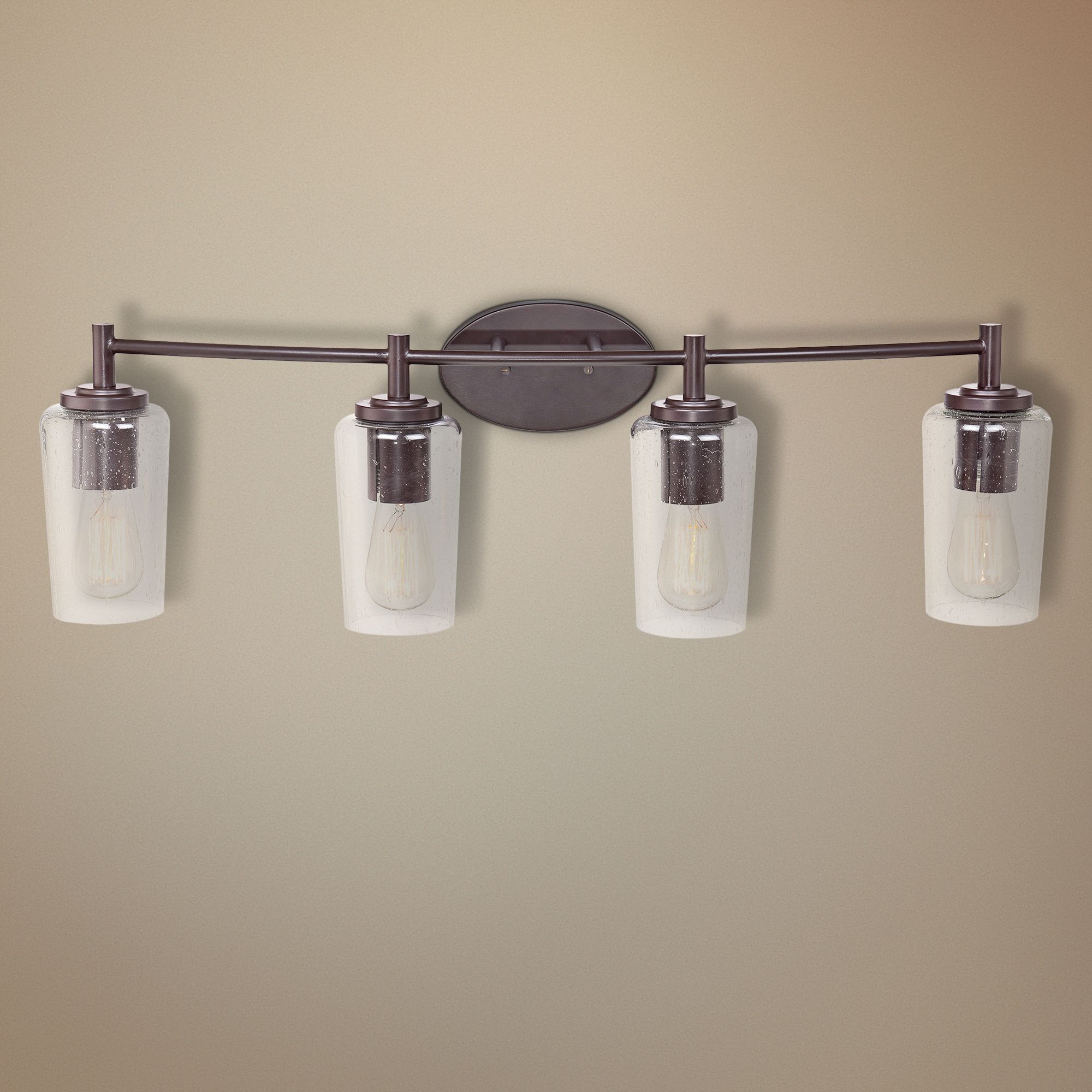 Quoizel Edison 32 1/2" Wide Bronze 4-Light Bath Fixture