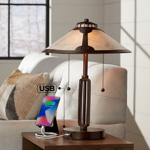 Samuel Mica Shade Desk Lamp with USB Port - #6T630 | Lamps ...
