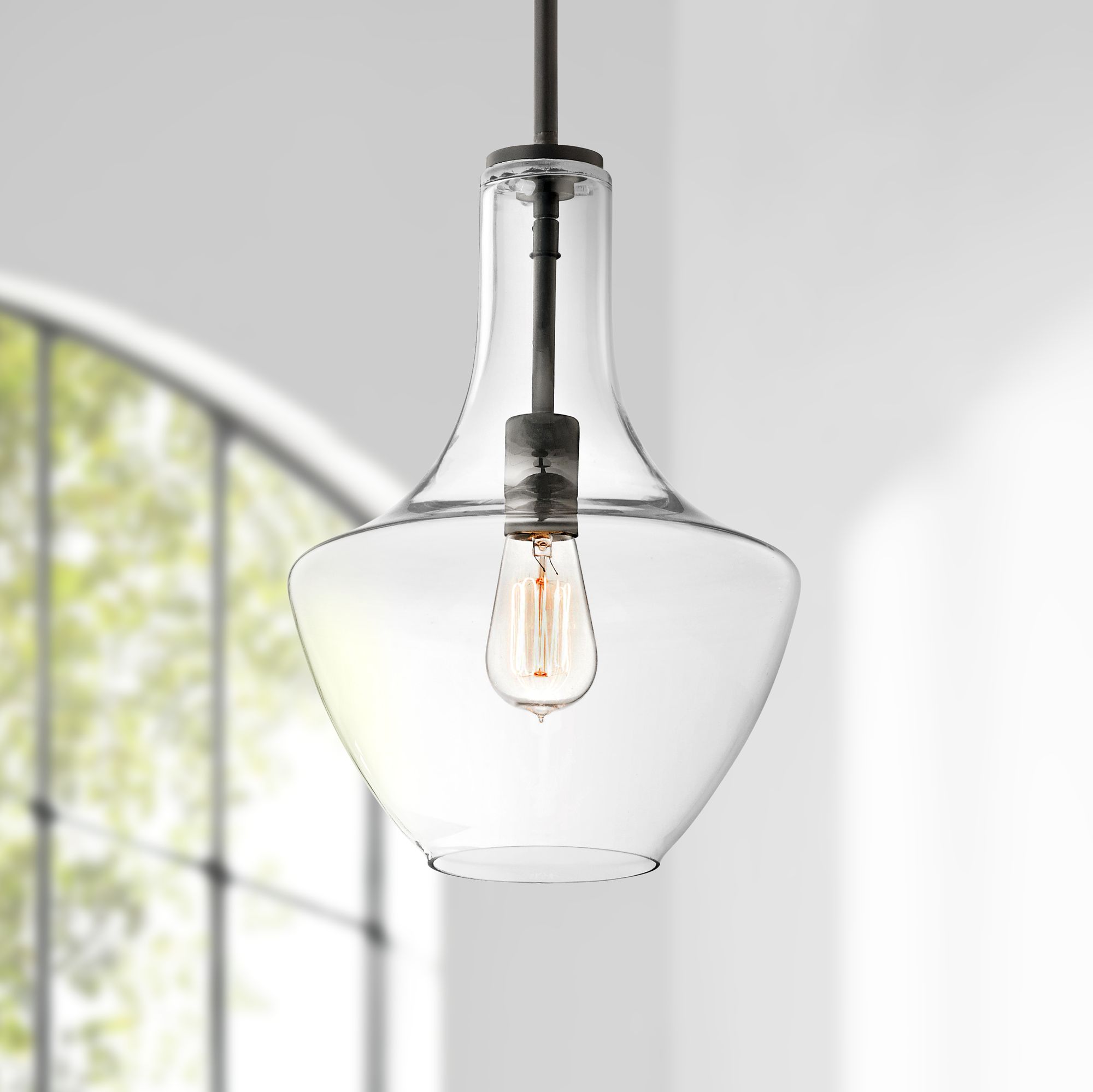 Everly 10 1/2" Wide Olde Bronze and Clear Glass Mini Pendant