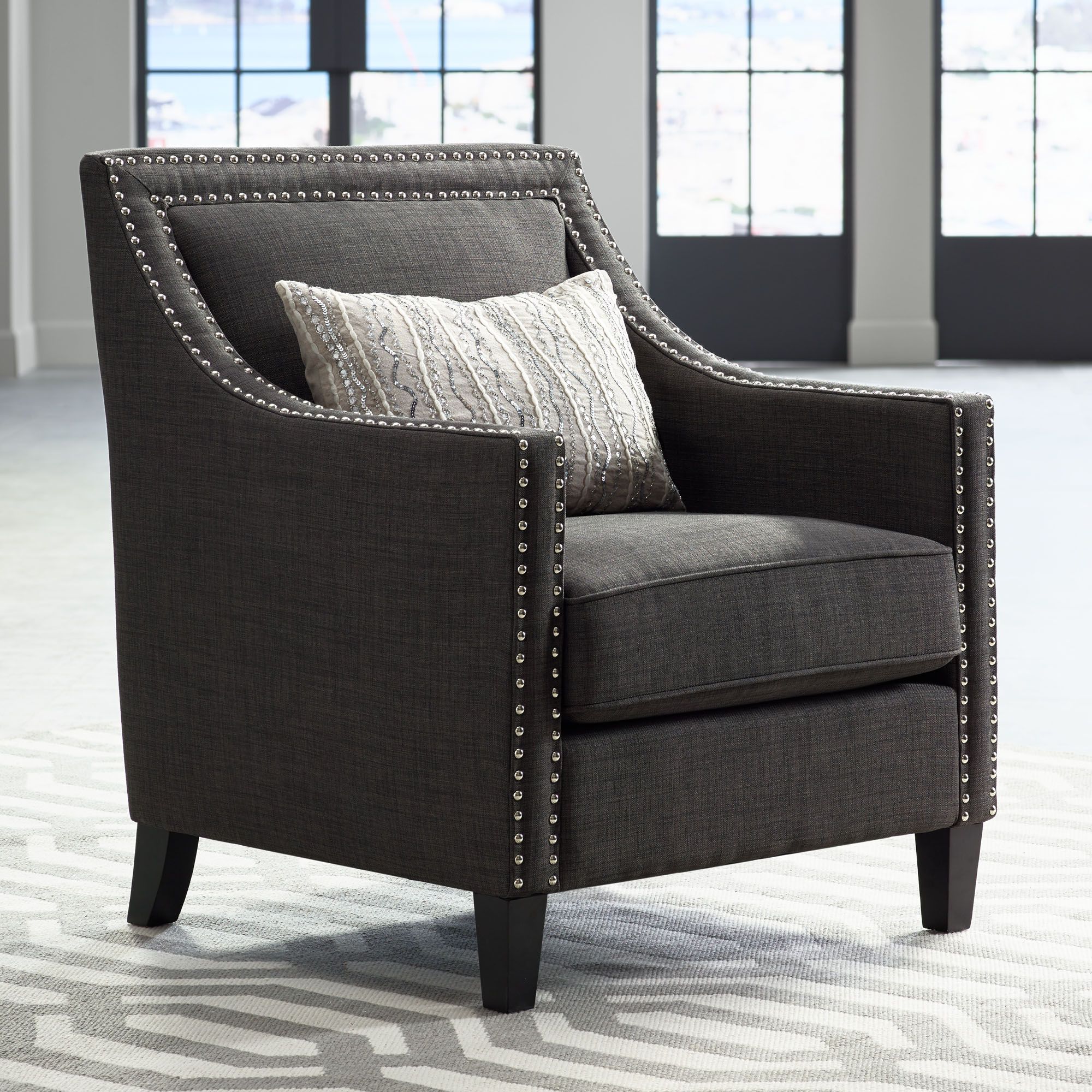 Flynn Heirloom Charcoal Upholstered Armchair