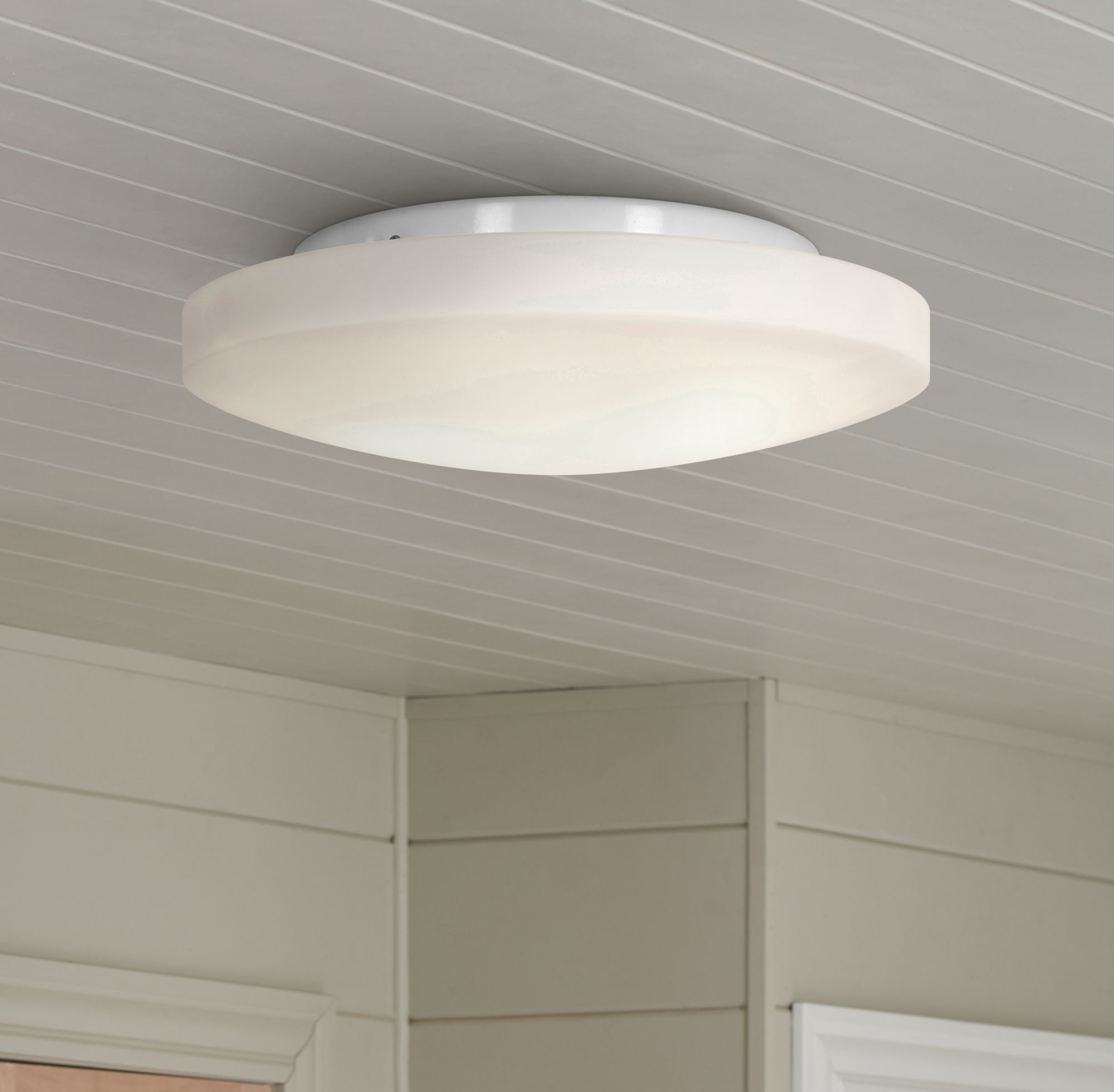 Orion 13 1/4" Wide White Outdoor Ceiling Light