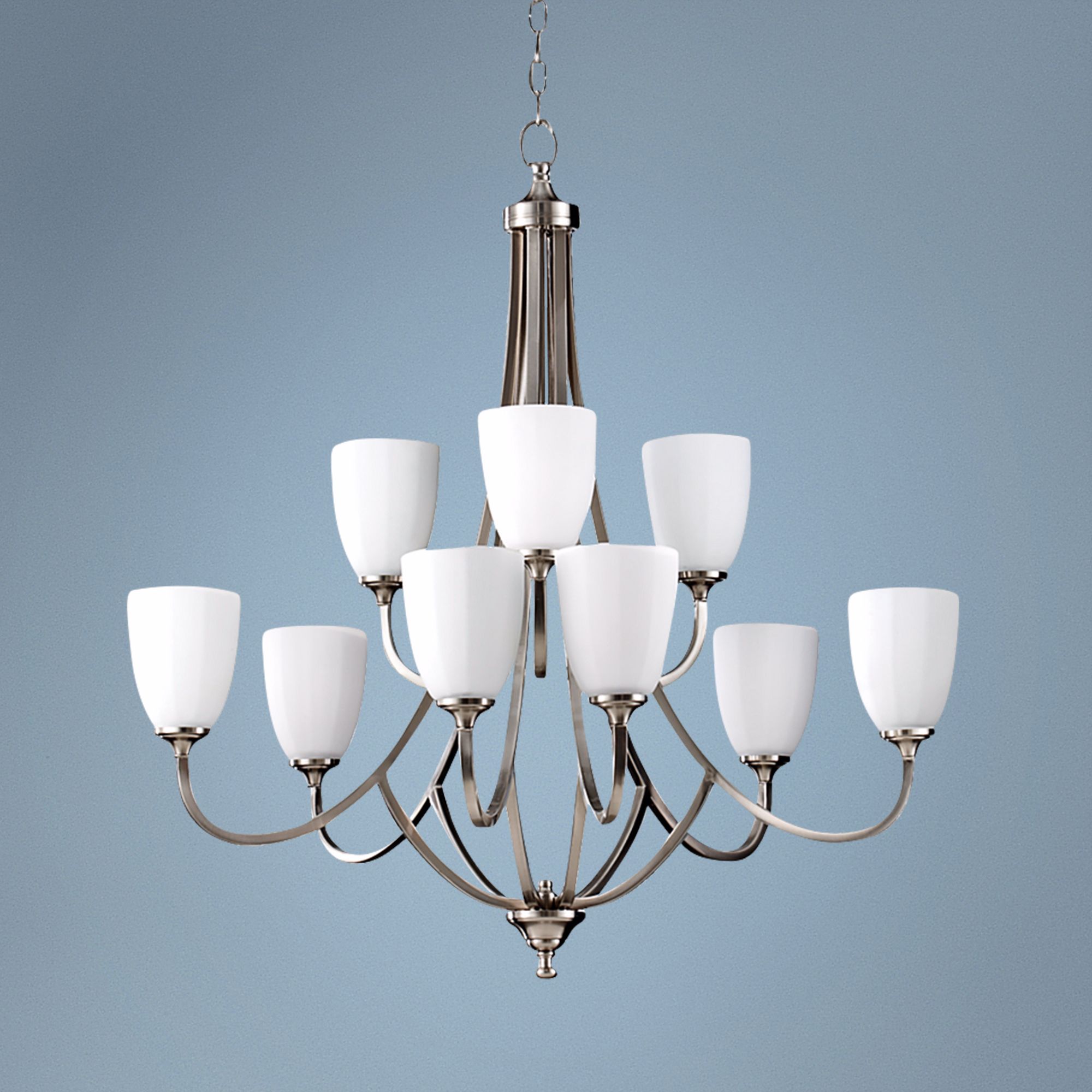 Feiss Perry 32 1/2"W Brushed Steel 9-Light Chandelier