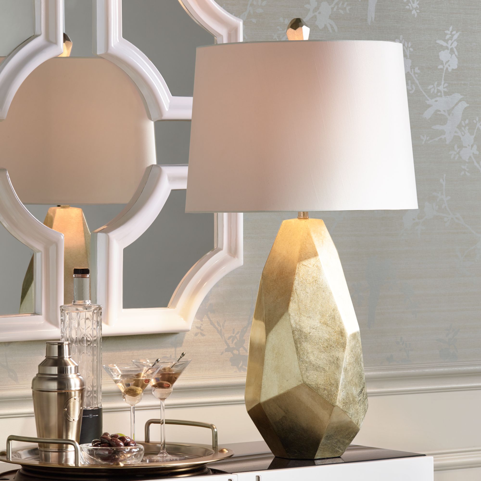 Avizza Faceted Champagne Table Lamp