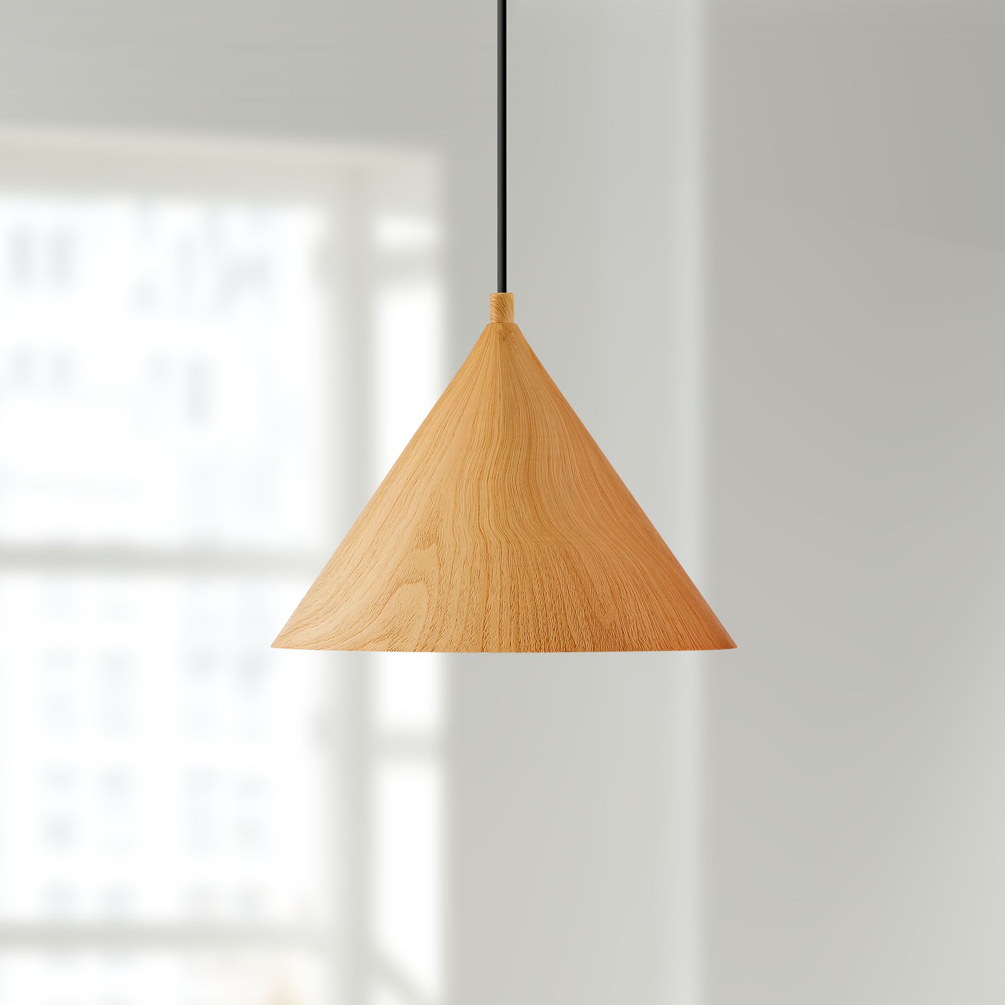 Timber 10 1/2" Wide Wood Grain Conical LED Mini Pendant