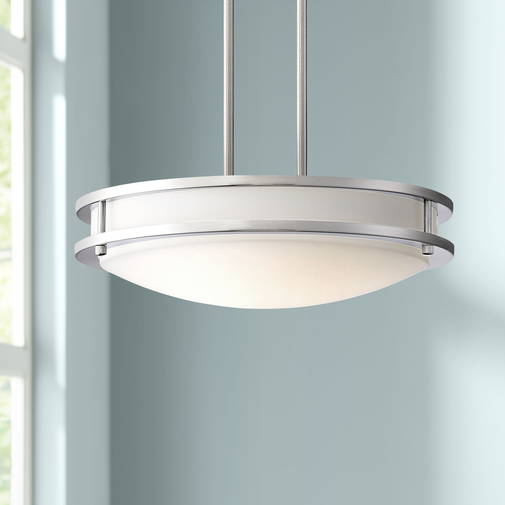 Solero 16" Wide Brushed Nickel LED Pendant Light