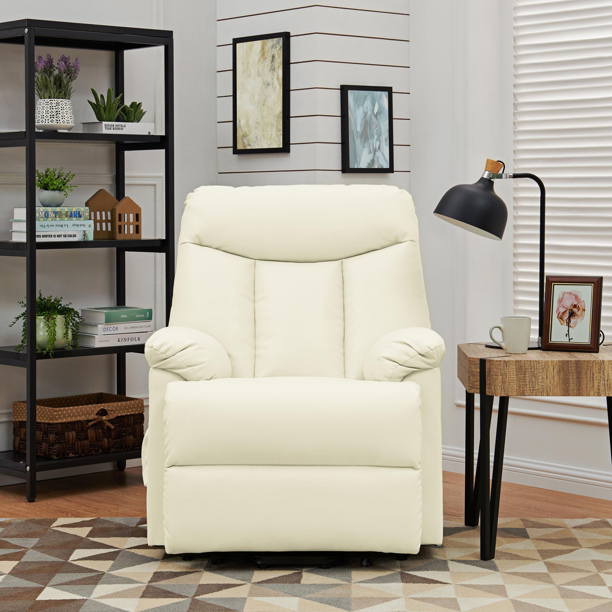 ProLounger Cream Renu Leather Power Lift Reclining Chair