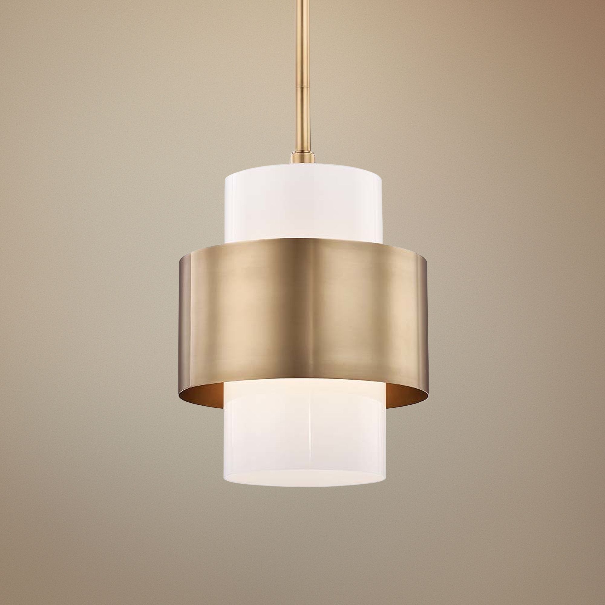 Hudson Valley Corinth 11" Wide Aged Brass Mini Pendant