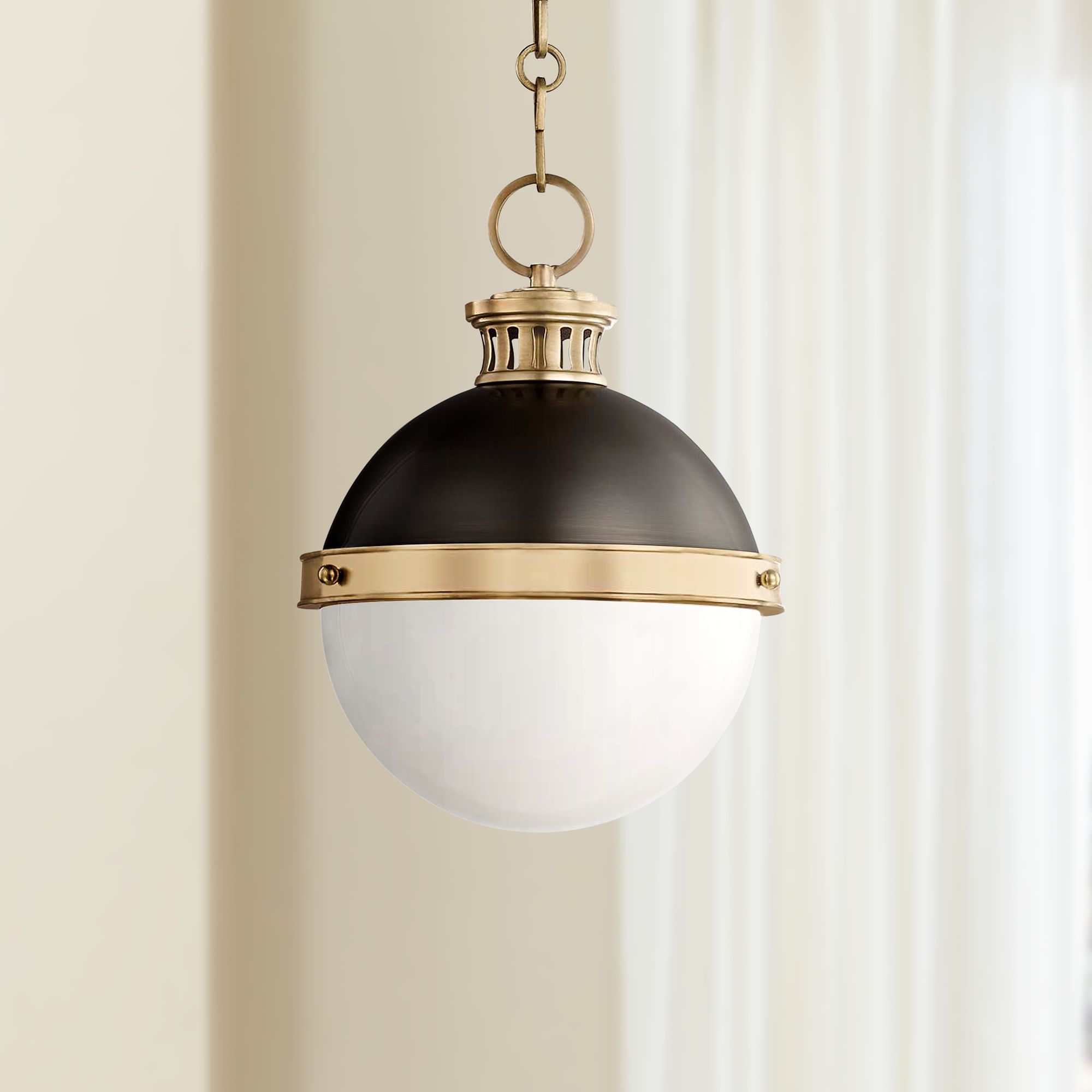 Latham 9 1/2"W Aged Brass and Antique Bronze Mini Pendant