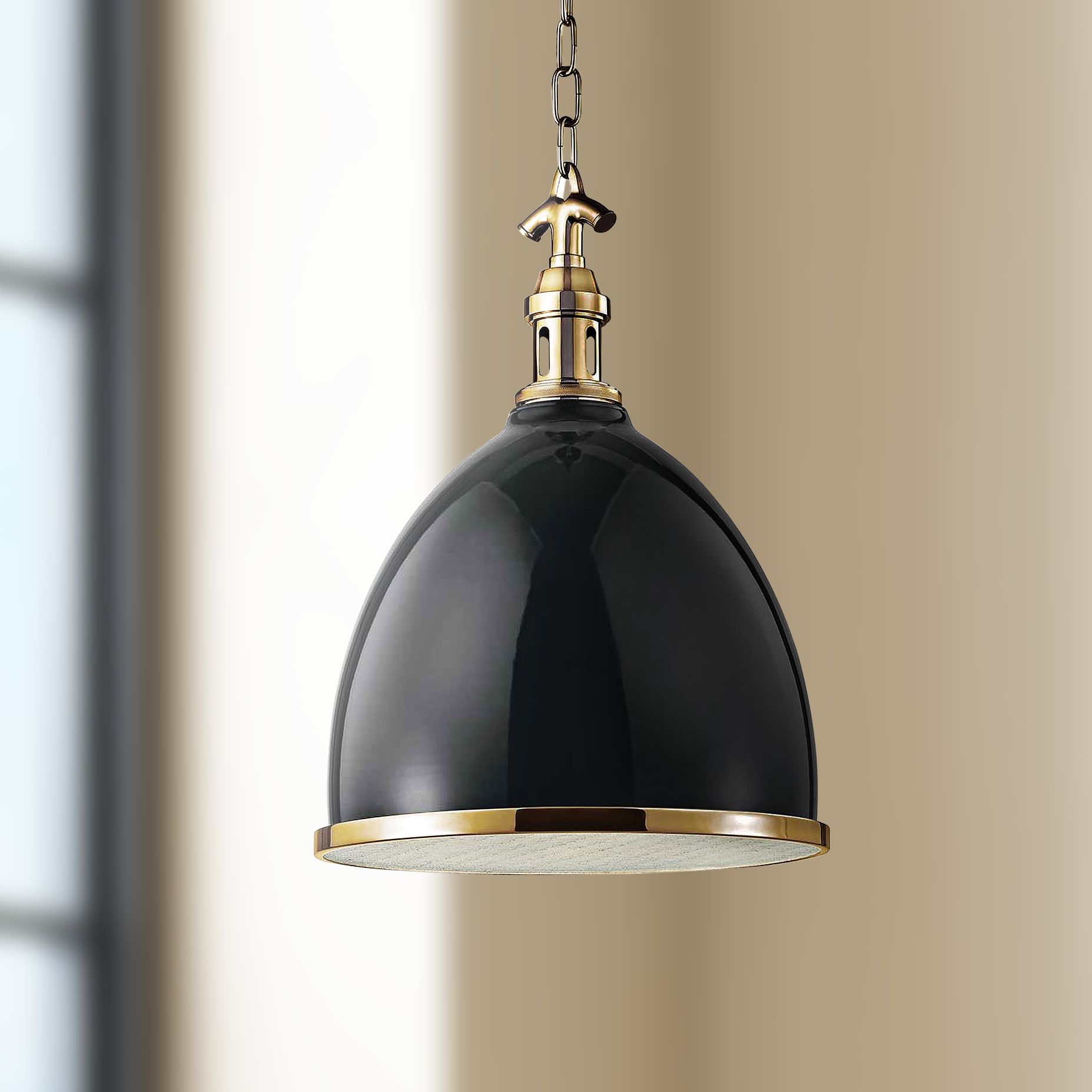 Viceroy 12 3/4" Wide Black and Aged Brass Pendant Light