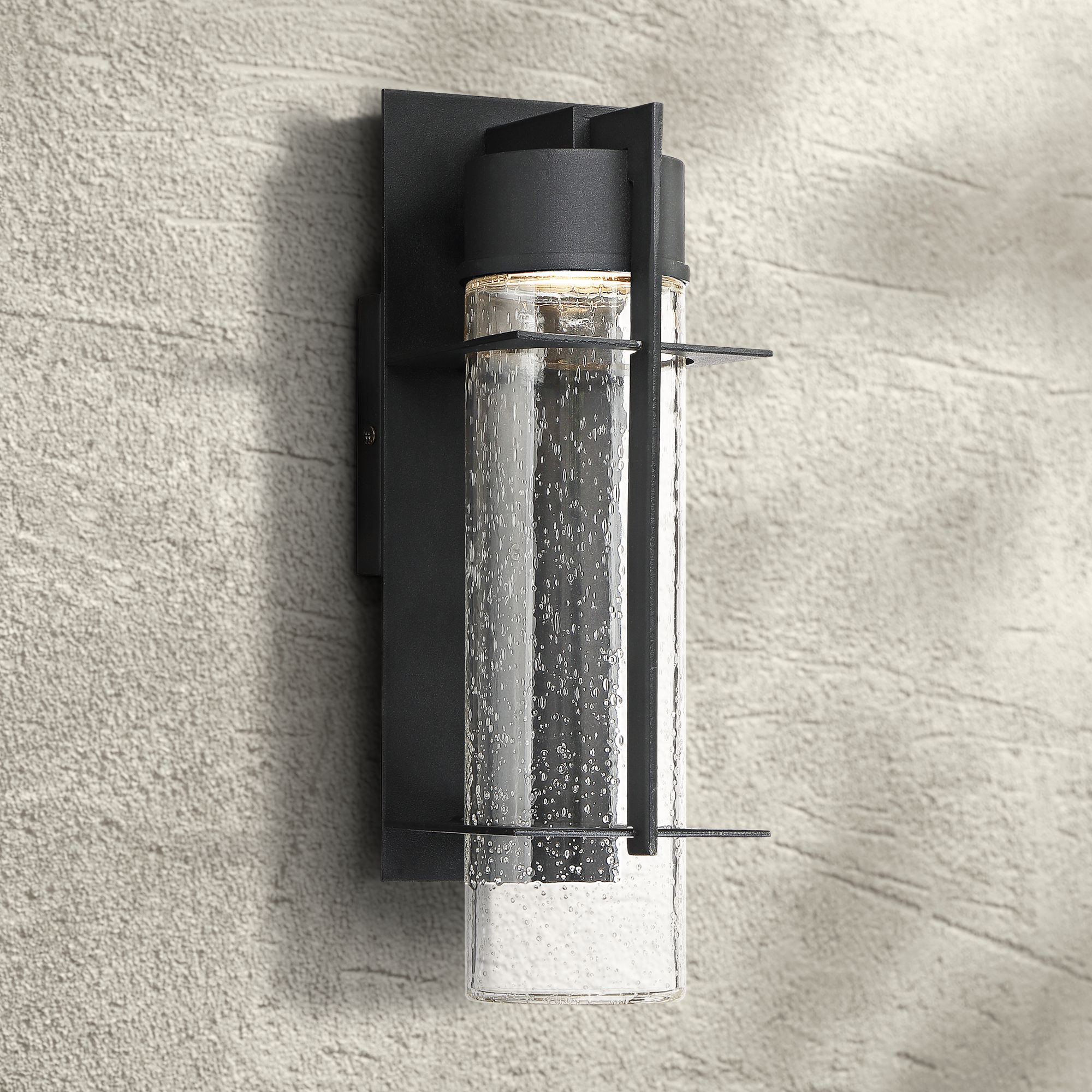 Quoizel Eames 14" High Earth Black LED Outdoor Wall Light