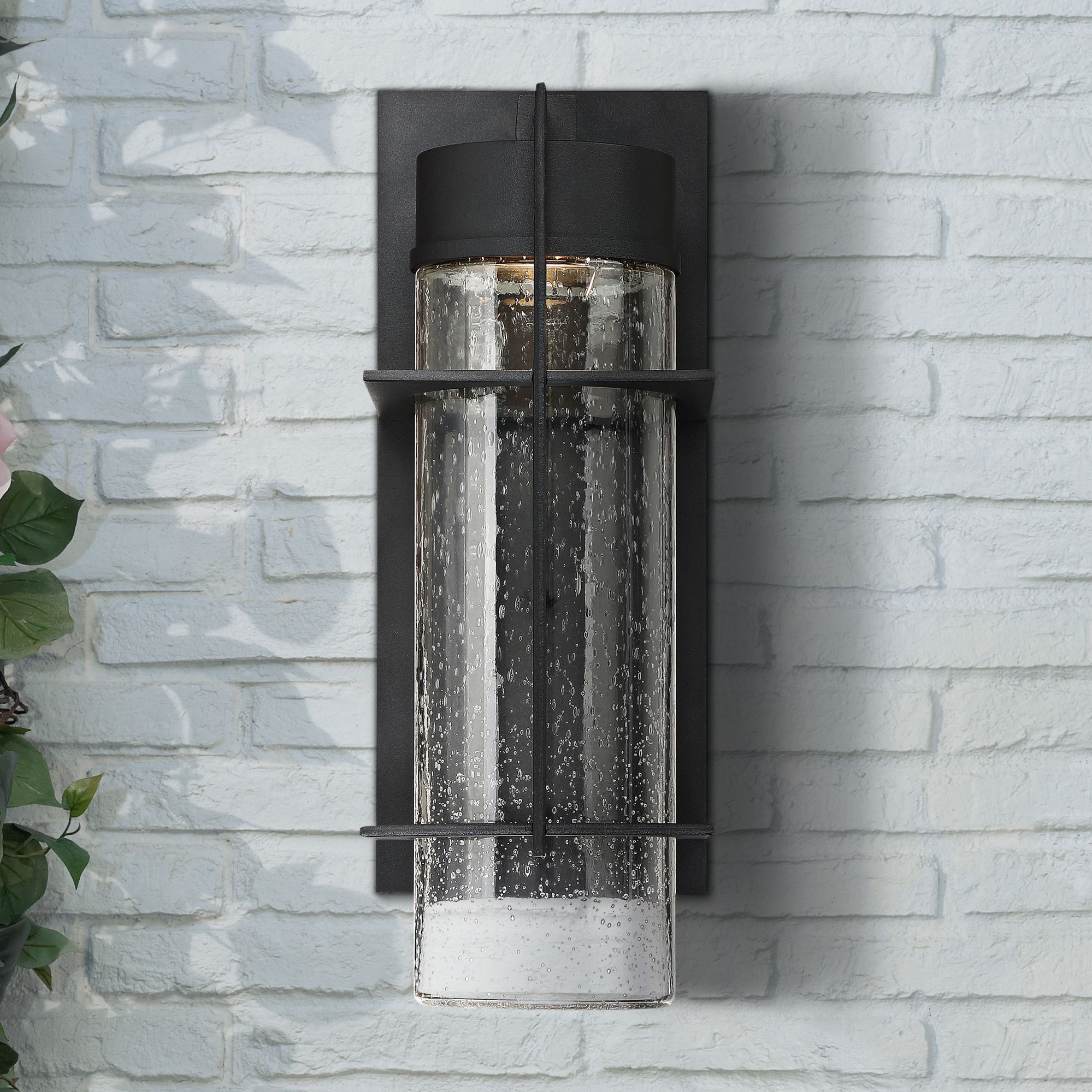 Quoizel Eames 16" High Earth Black LED Outdoor Wall Light