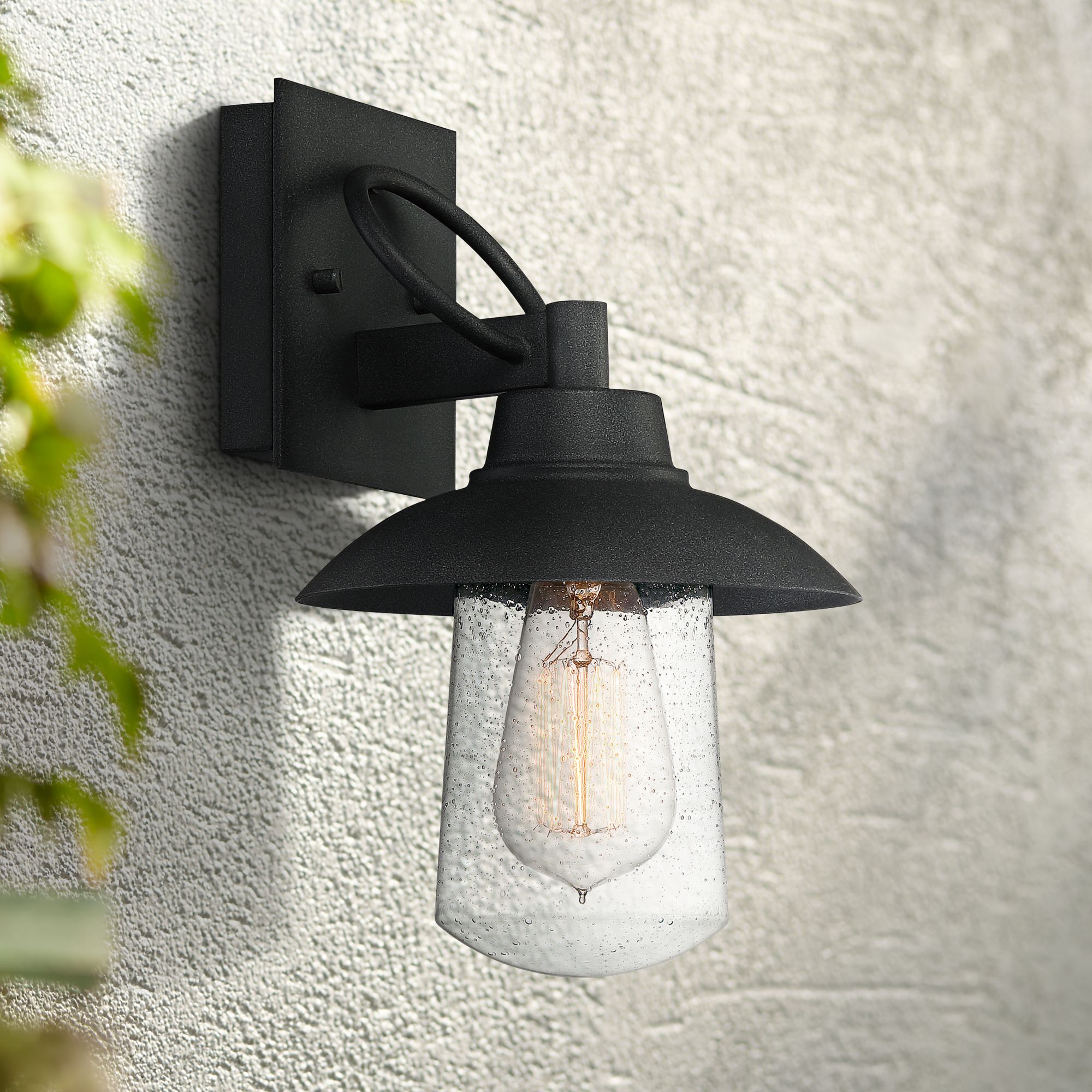 Quoizel East Bay 11 1/2"H Mottled Black Outdoor Wall Light