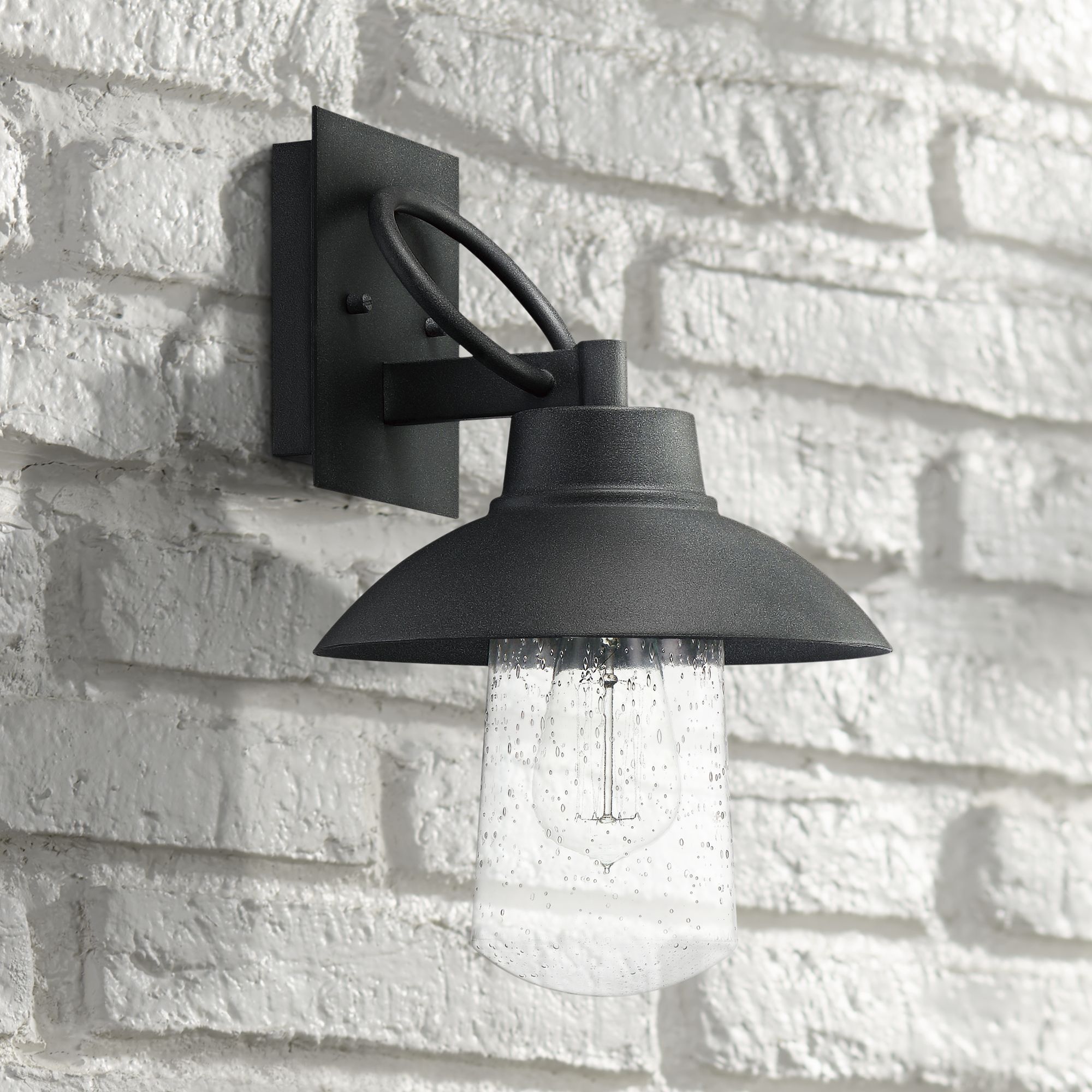 Quoizel East Bay 13 3/4"H Mottled Black Outdoor Wall Light