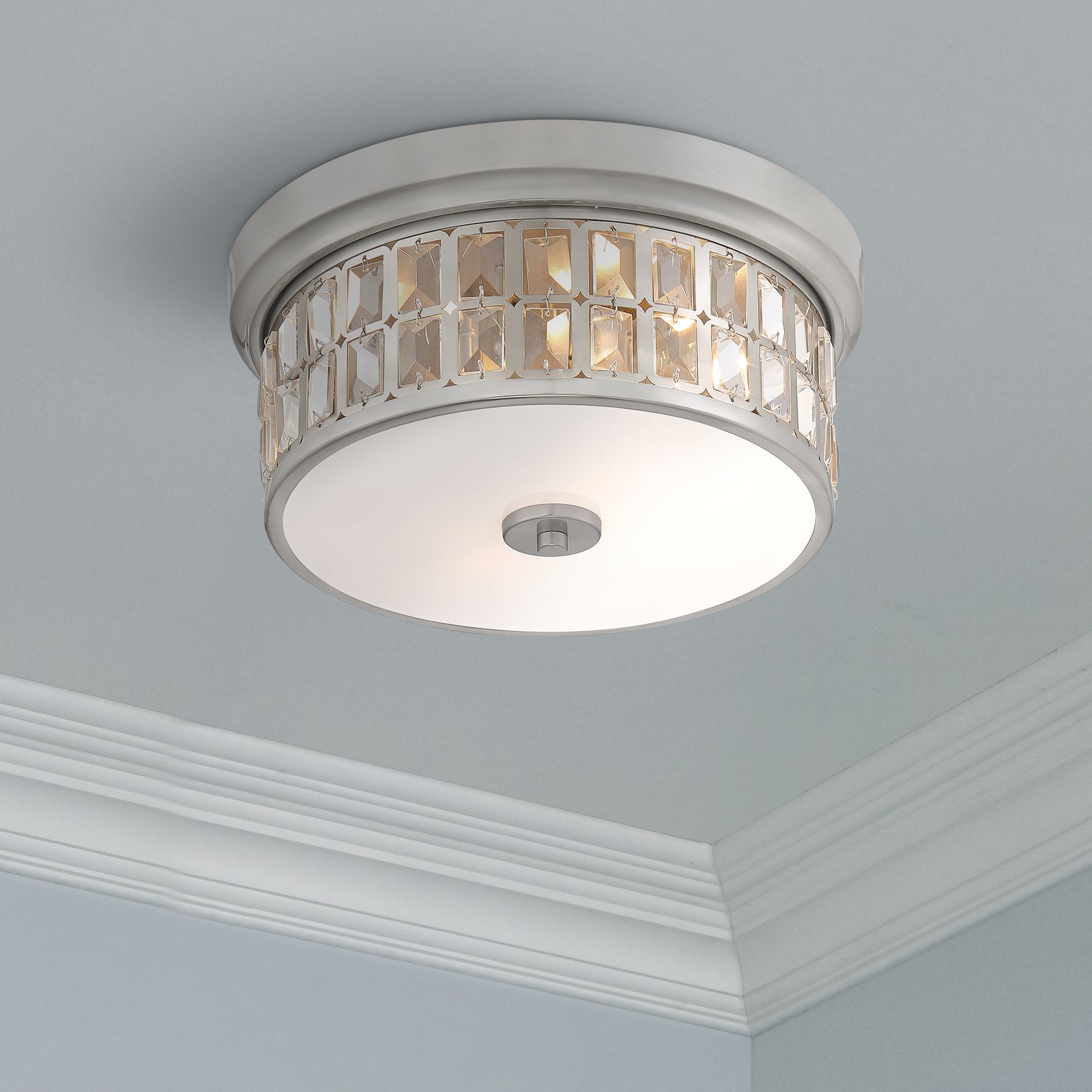 Possini Euro Ennis 13 1/4" Wide Crystal Ceiling Light