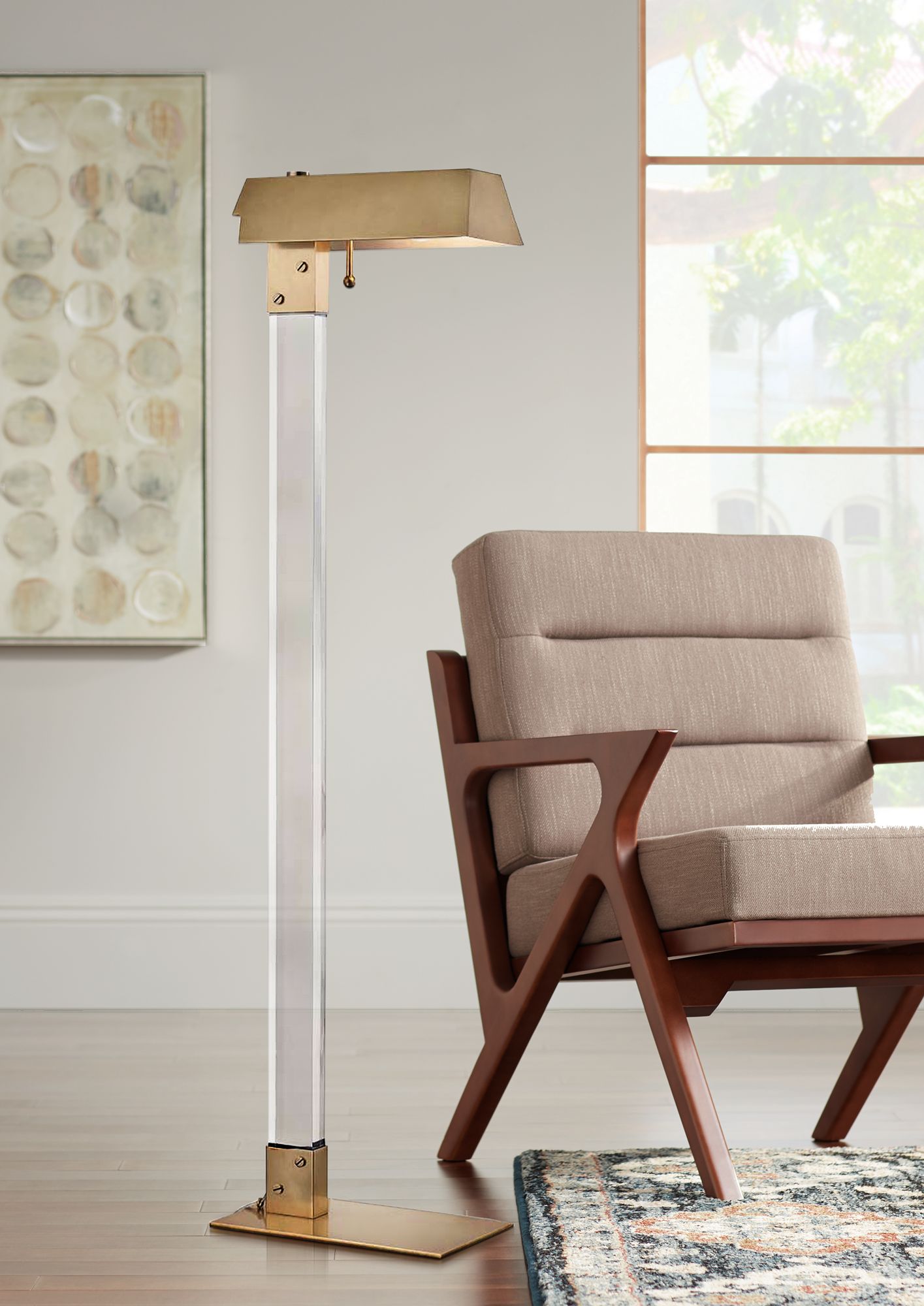 Hudson Valley Hunts Point Aged Brass Floor Lamp 70E81 Lamps Plus