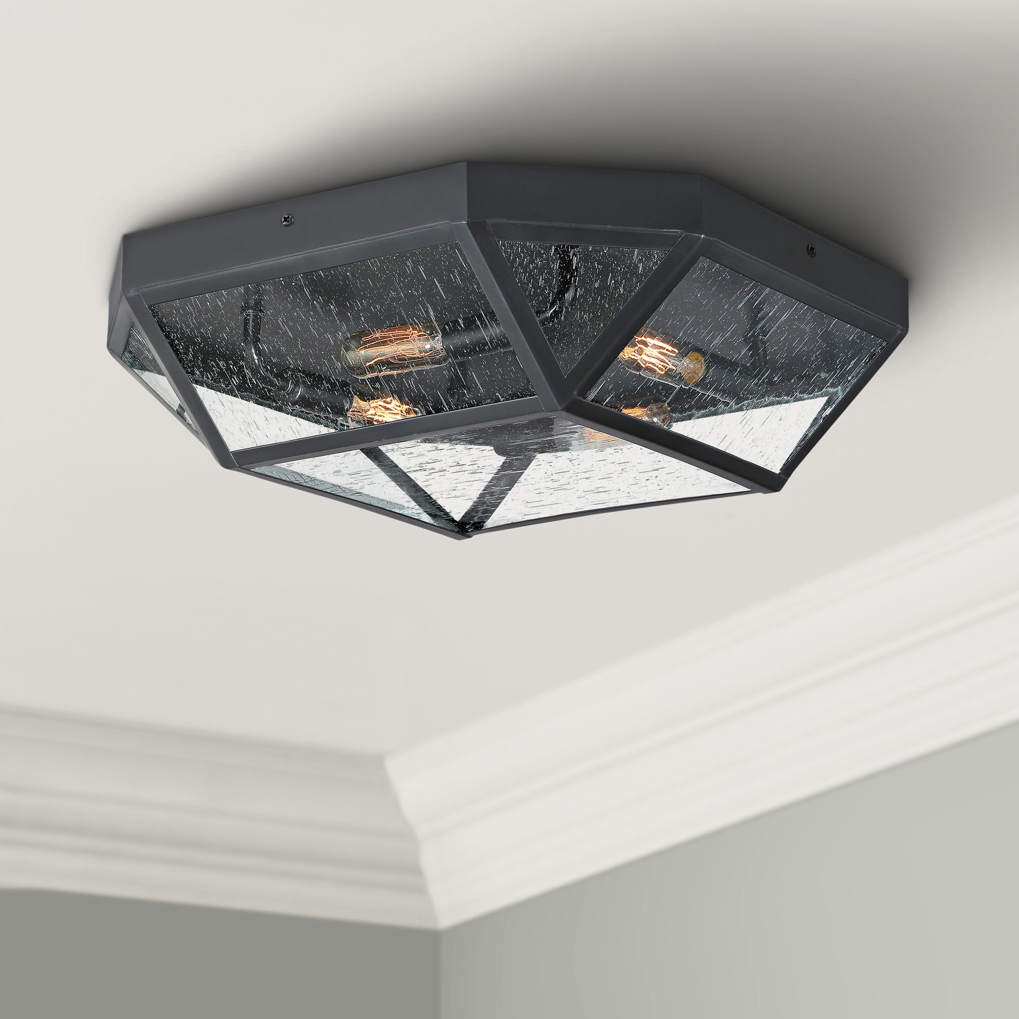 Quoizel Montrose 17 1/2" Wide Mystic Black Ceiling Light