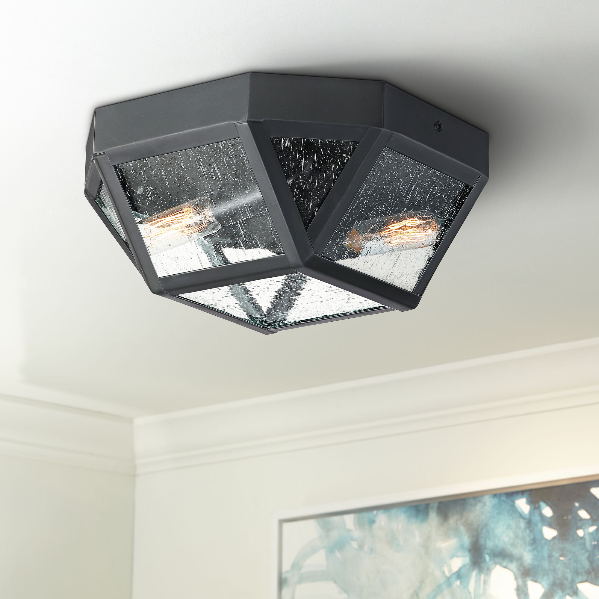 Quoizel Montrose 10 1/2" Wide Mystic Black Ceiling Light