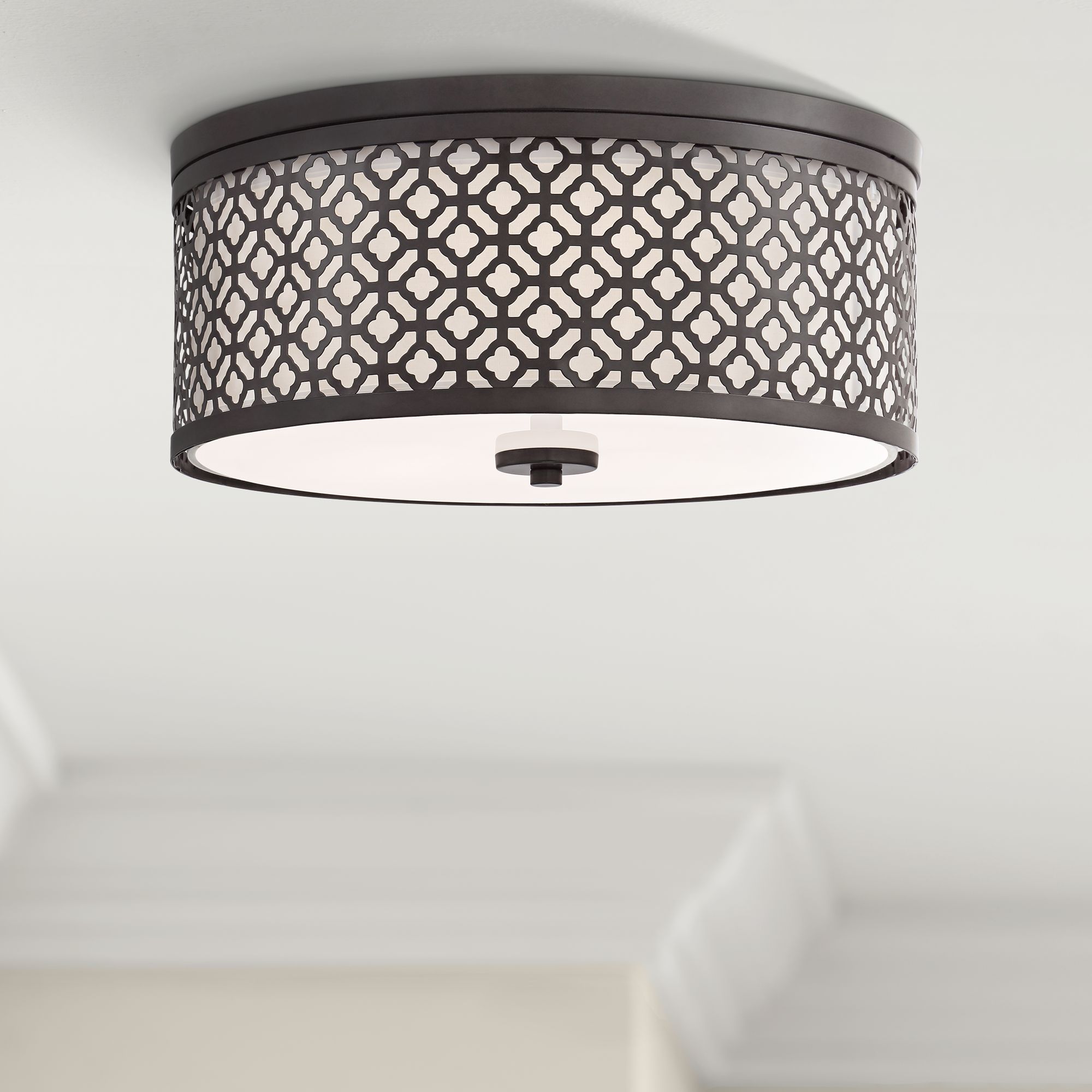 Possini Euro Lavina 14 3/4" Wide Bronze Ceiling Light