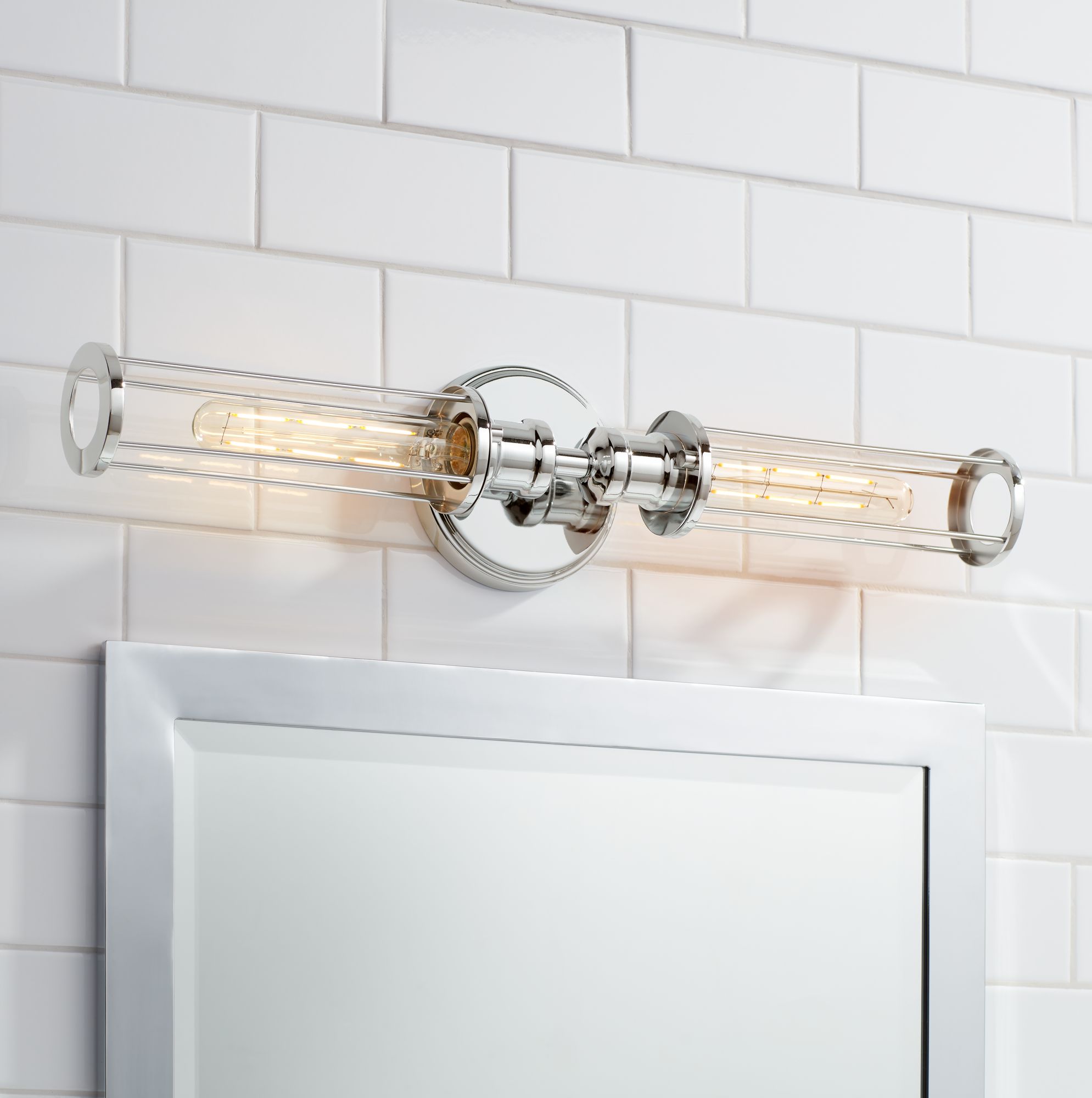 Possini Euro Bryn 22 1/4" Wide Chrome 2-Light Bath Light