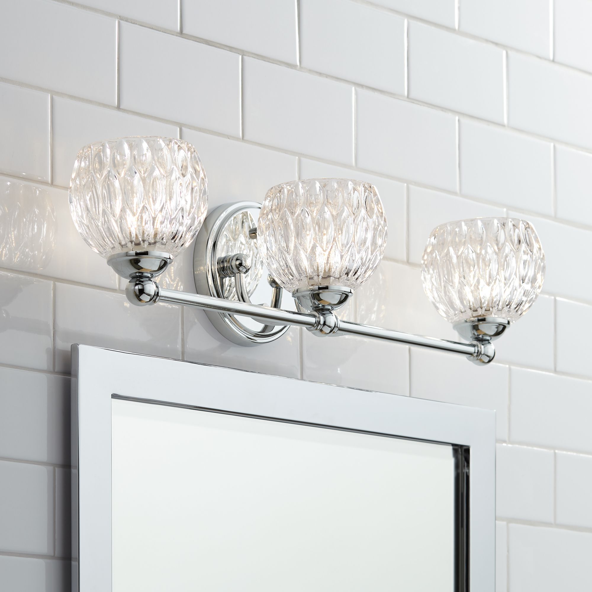 Possini Euro Antonia 22" Wide Chrome 3-Light LED Bath Light