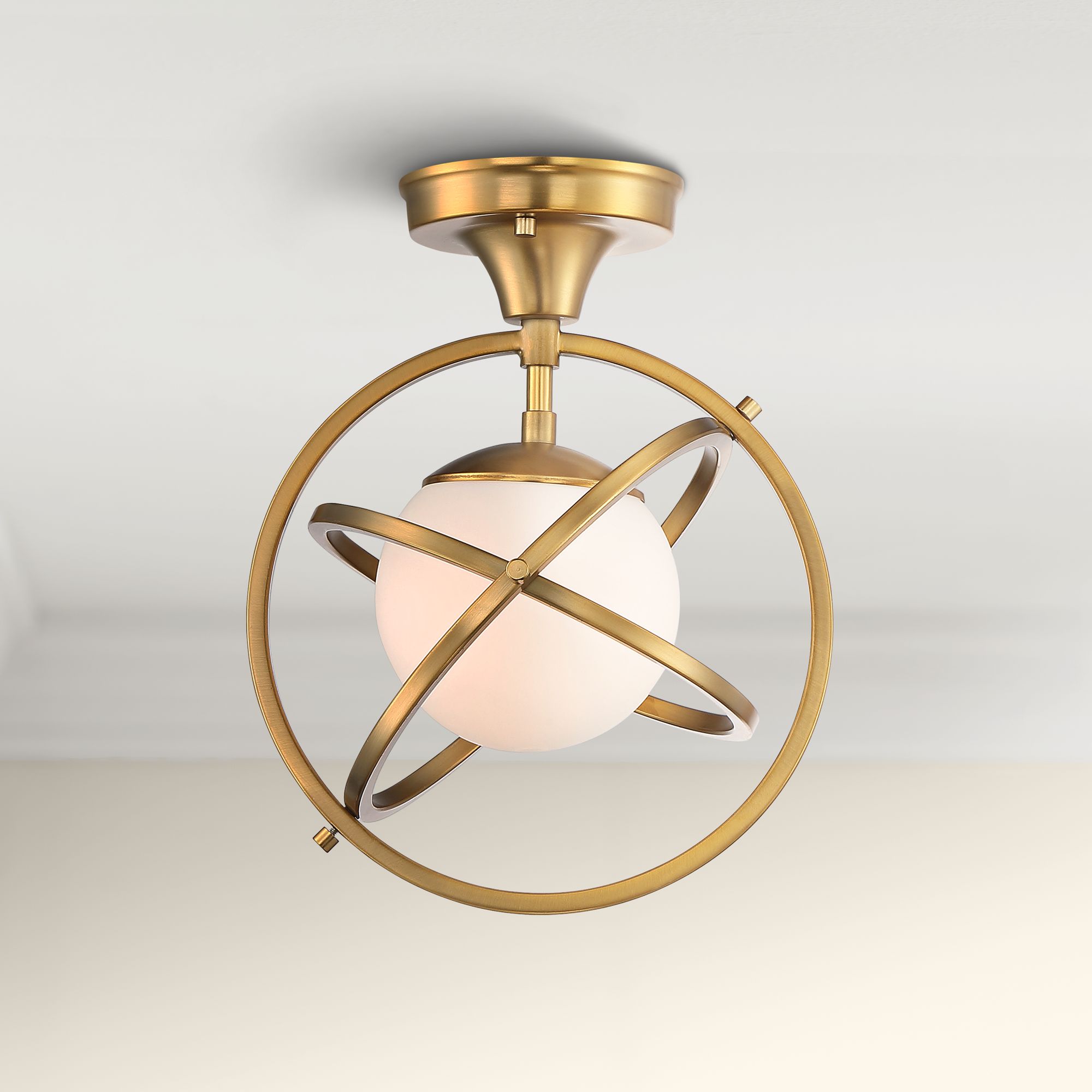 Possini Euro Altis 10 1/4"W Warm Brass Orb Ceiling Light