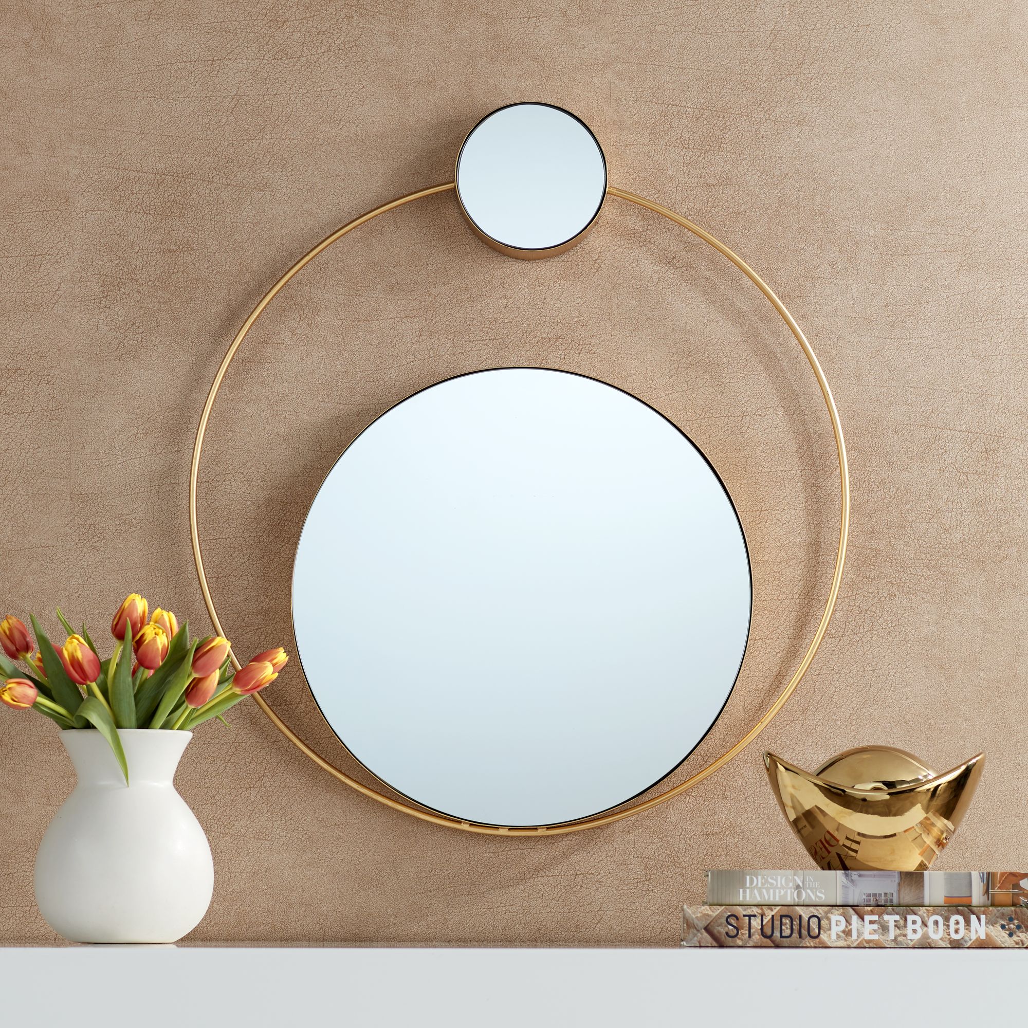 Cherie 26" x 28 1/4" Gold Double Stack Wall Mirror