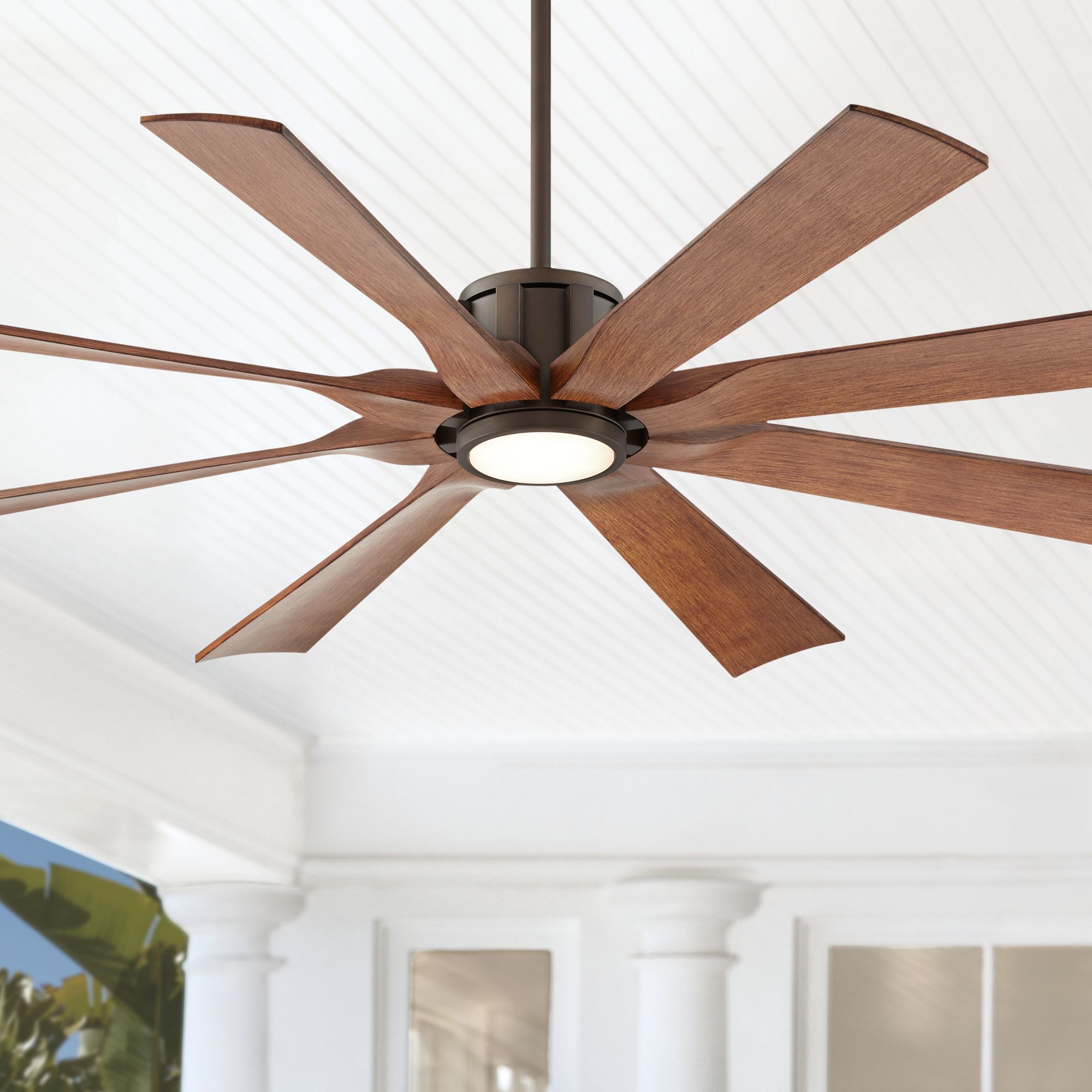 60 Possini Euro Defender Bronze Outdoor LED Ceiling Fan 70V75   70V75cropped.fpx