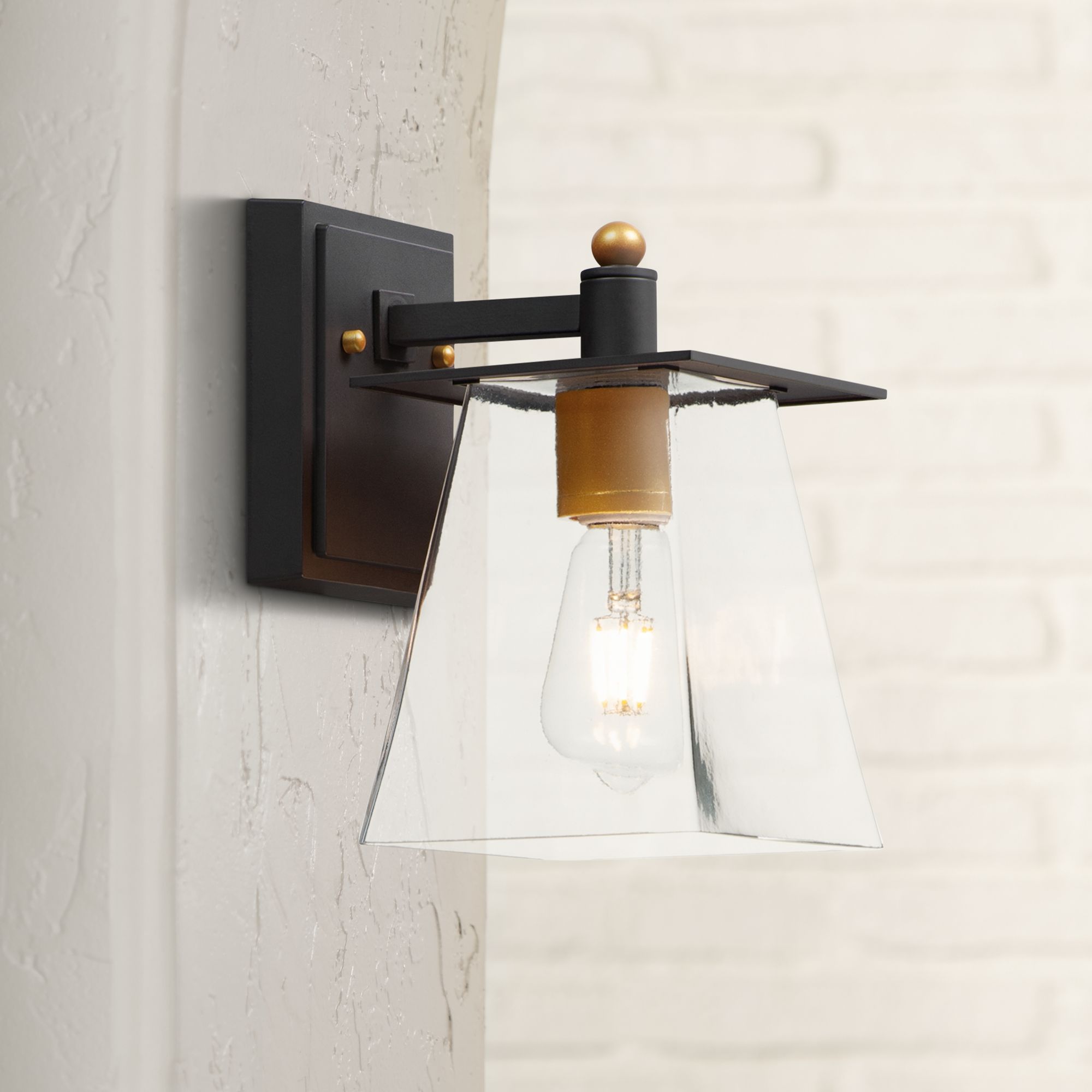 Maxim Chalet 10" High Bronze and Gold LED Outdoor Wall Light