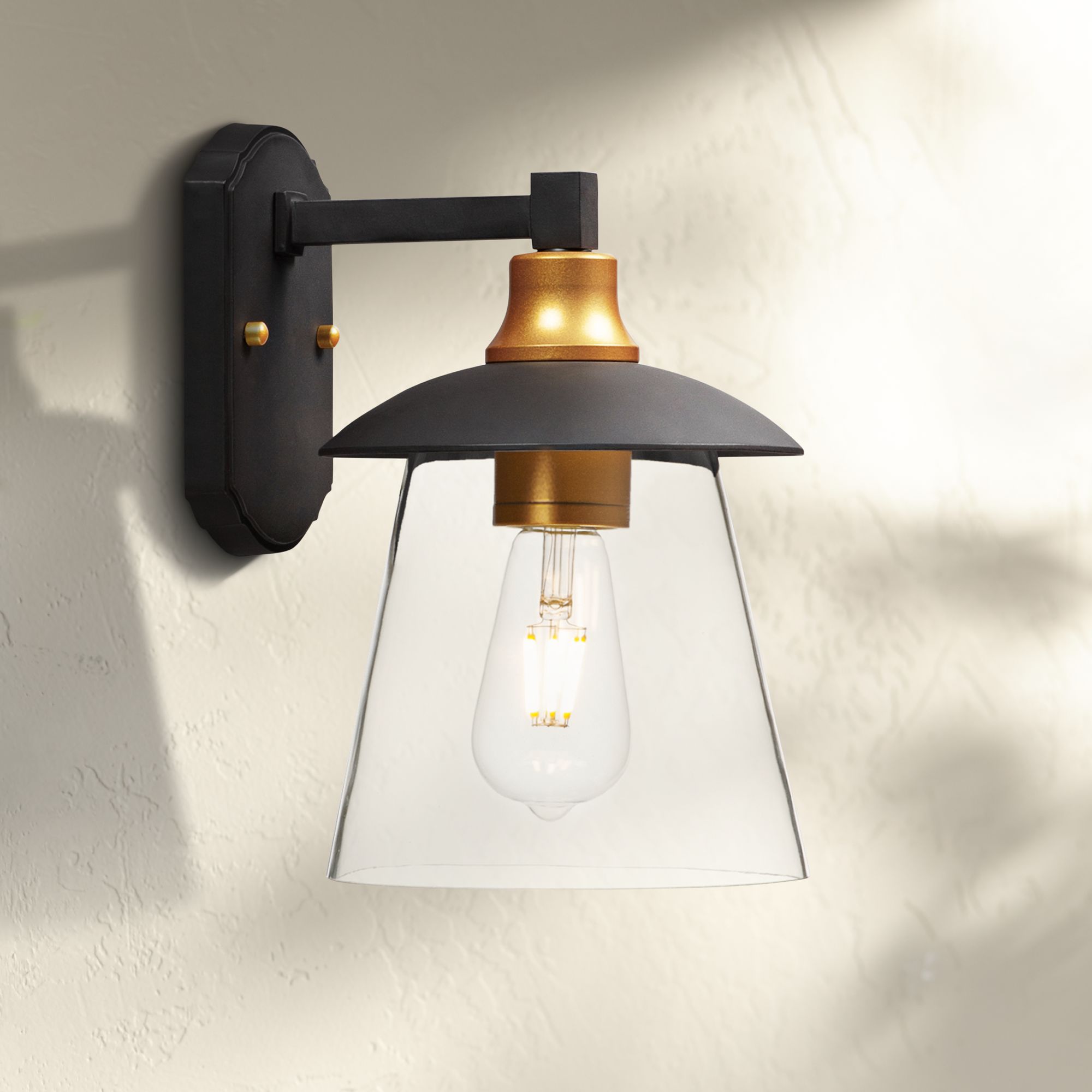 Maxim Crib 11 1/4"H Bronze and Gold LED Outdoor Wall Light