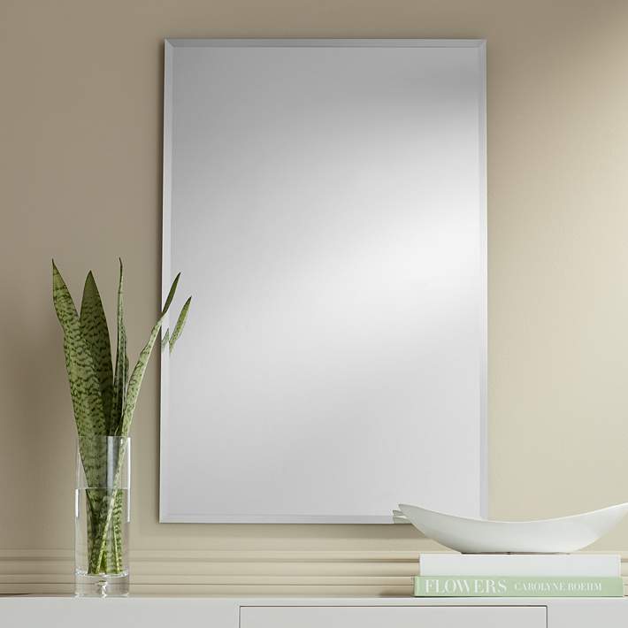 ENKI BM012 400 x 600 Mirror Bevelled Edge Rectangular Bathroom Glass Frameless HORIZON