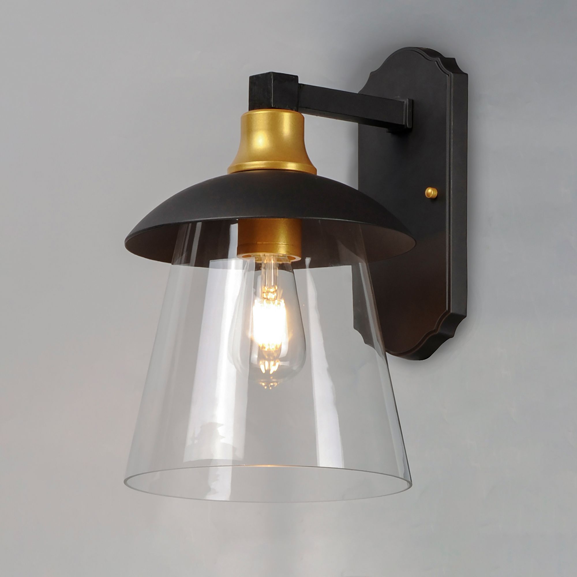 Maxim Crib 14 1/2"H Bronze and Gold LED Outdoor Wall Light