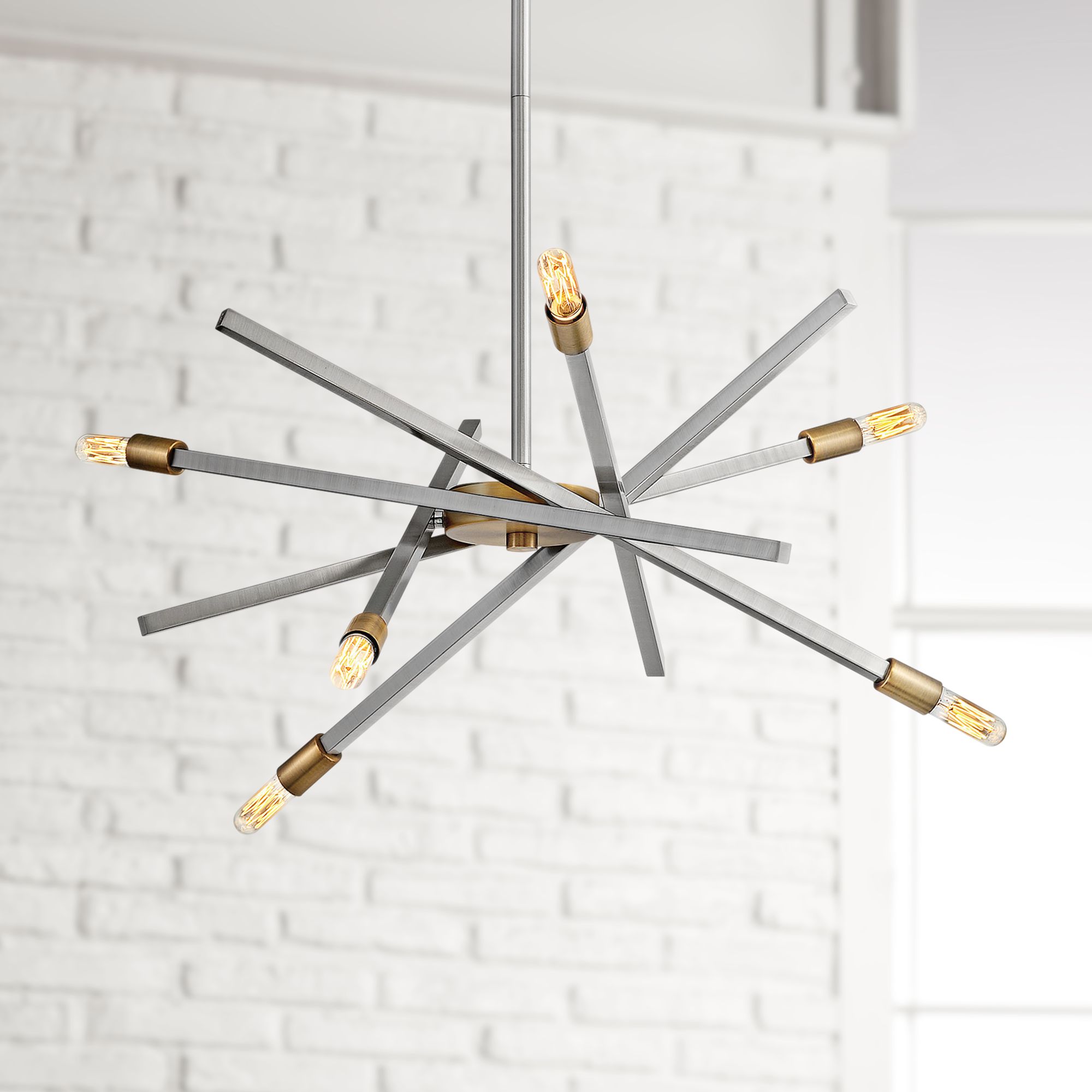 Hinkley Archer 26" Wide Brushed Nickel 6-Light Pendant Light