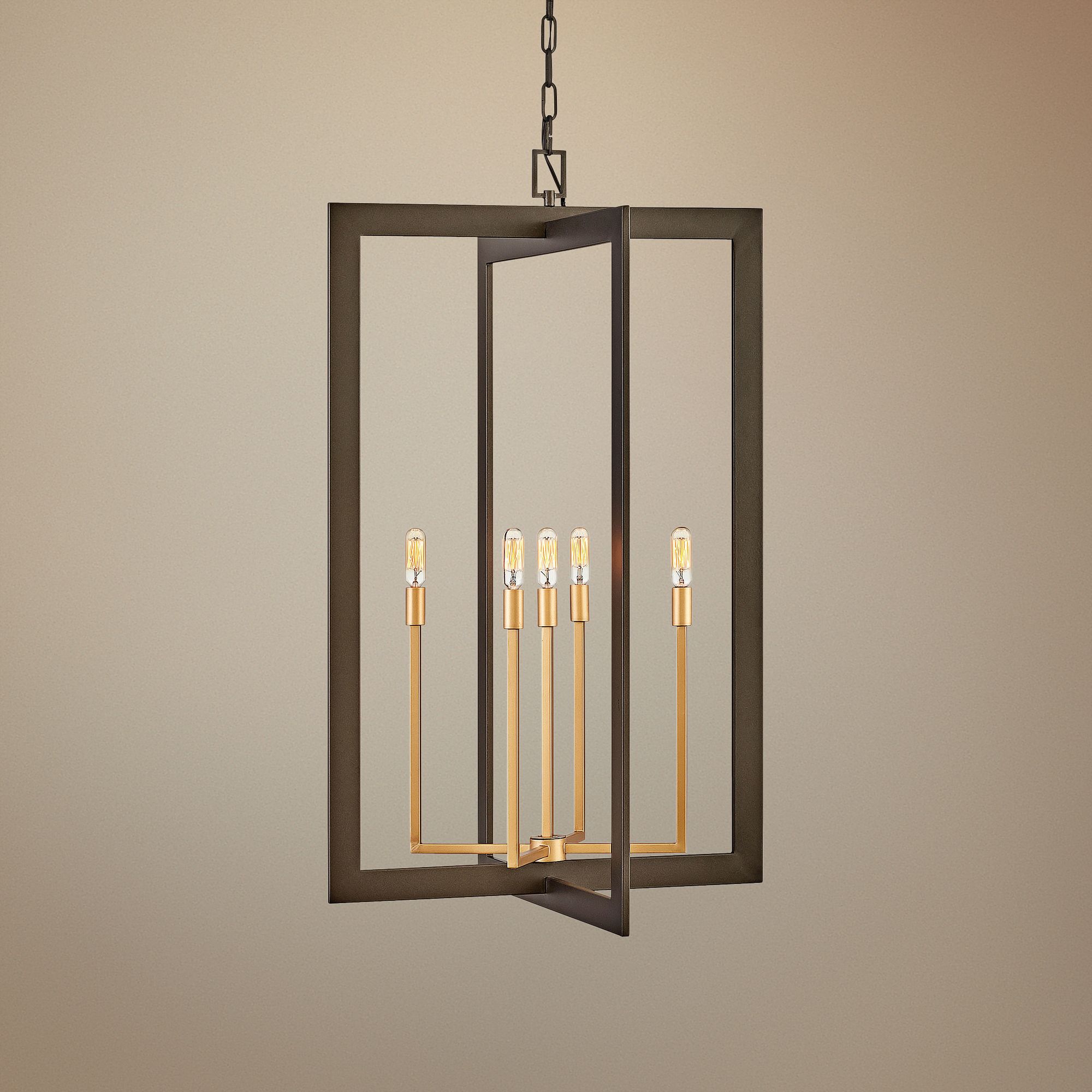 Anders 22" Wide Metallic Matte Bronze 5-Light Foyer Pendant