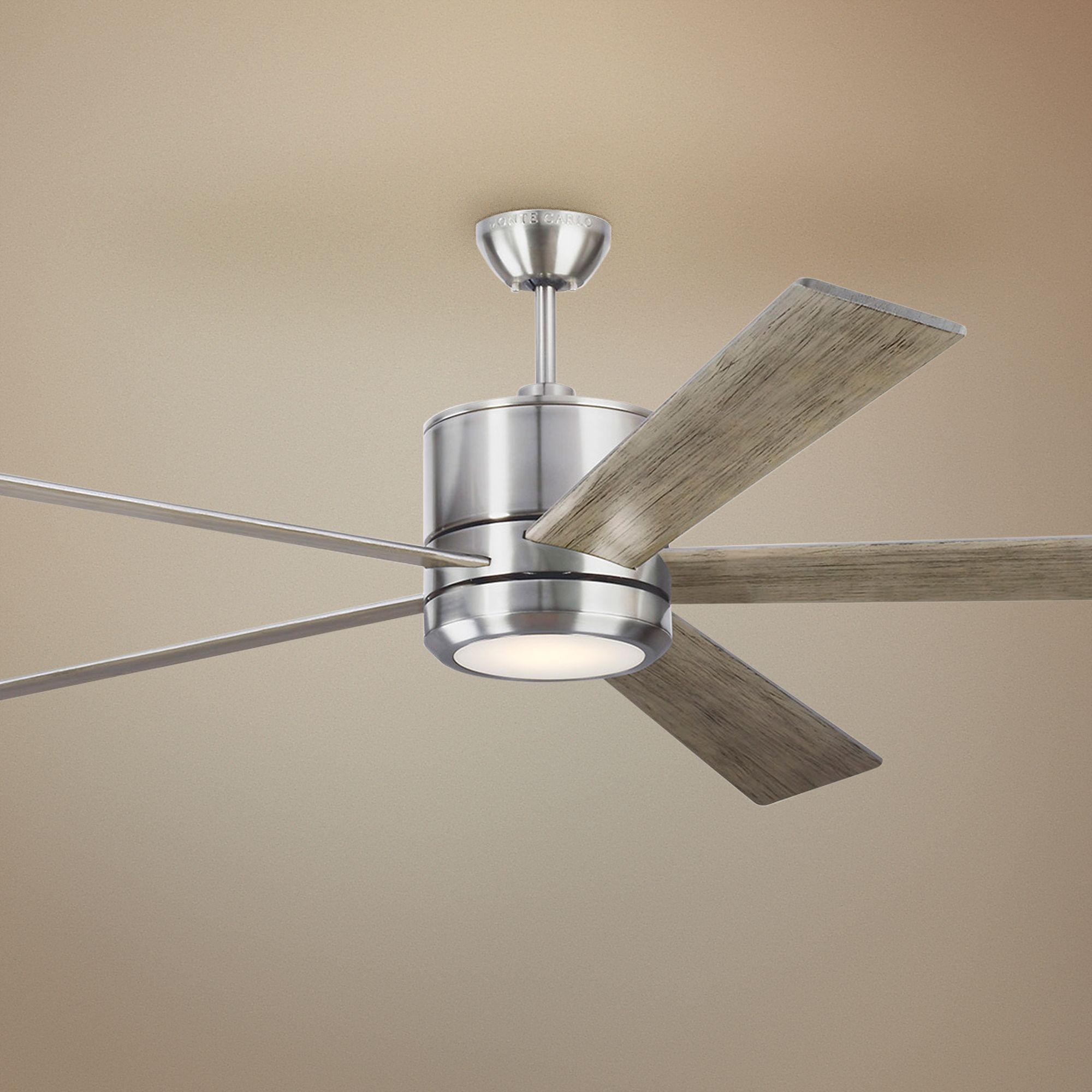 72" Monte Carlo Vision 72 Brushed Steel LED Ceiling Fan