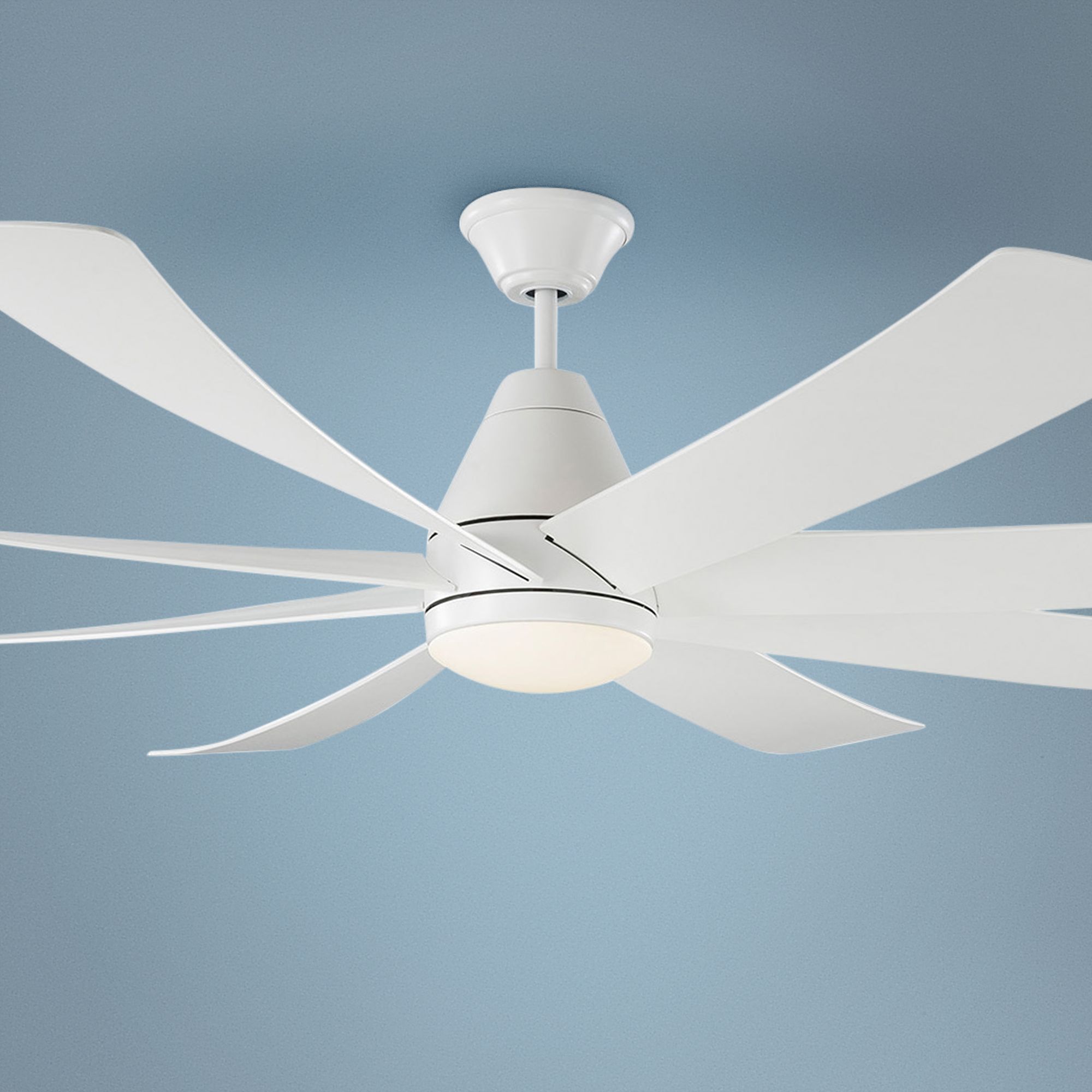 72 Monte Carlo Kingston Matte White Led Damp Ceiling Fan 70x82