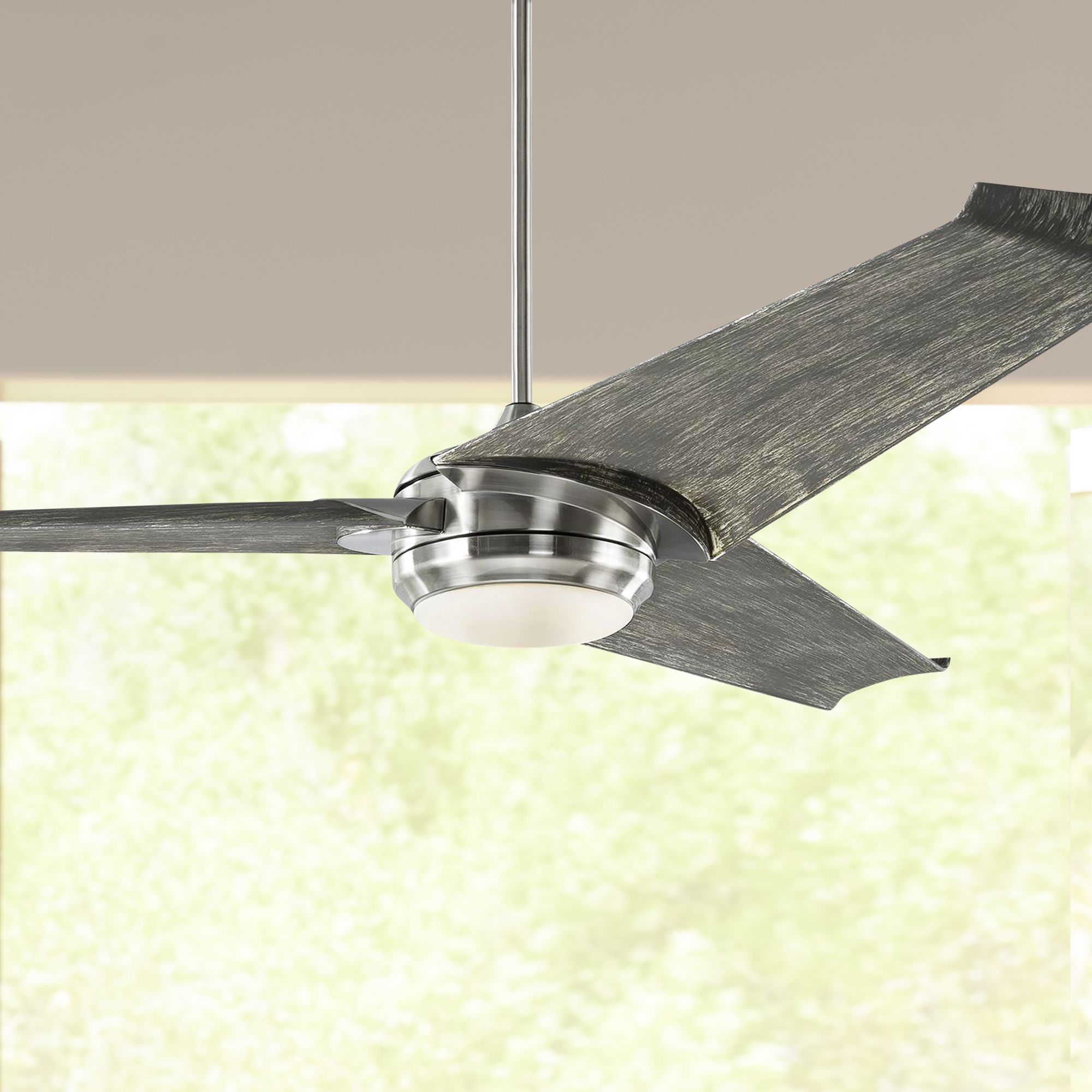60" Orville Brushed Steel - Light Gray LED Damp Ceiling Fan