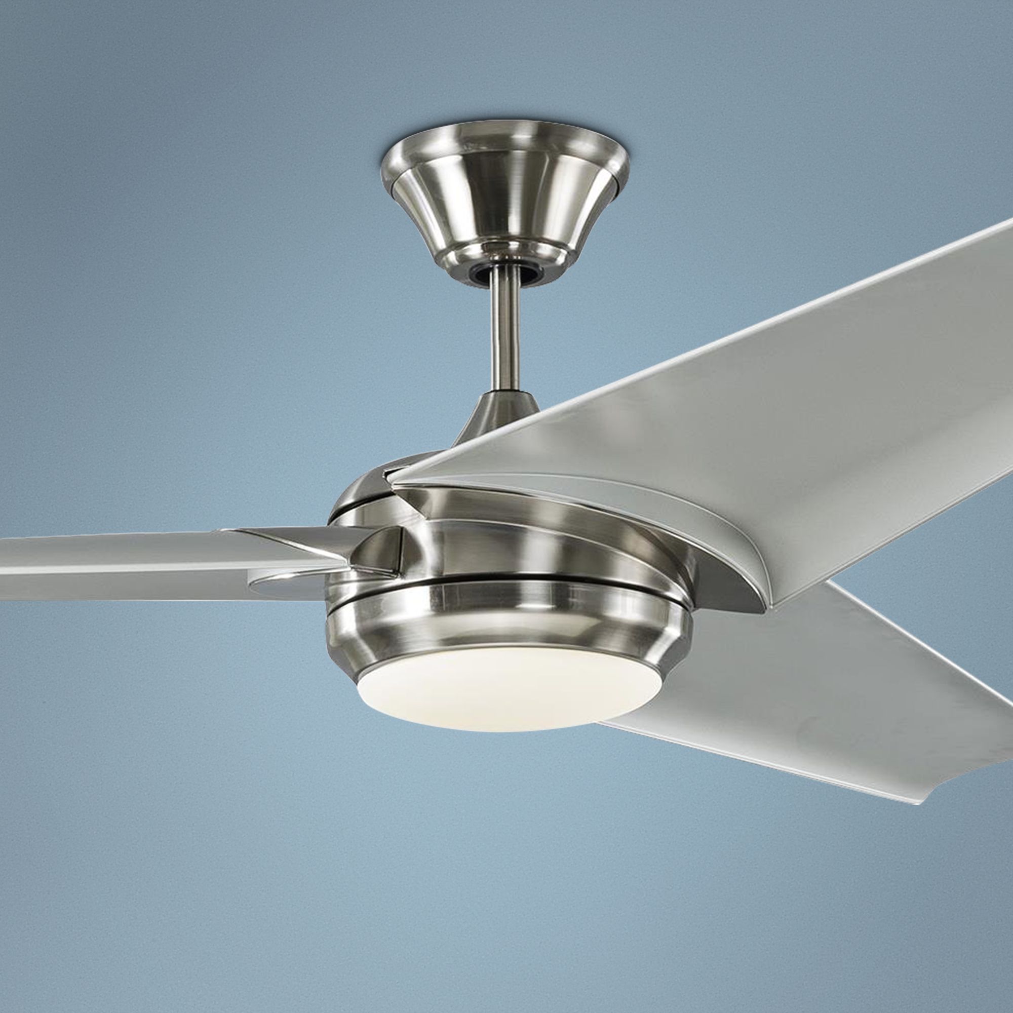 60" Orville Brushed Steel - Silver LED Damp Ceiling Fan